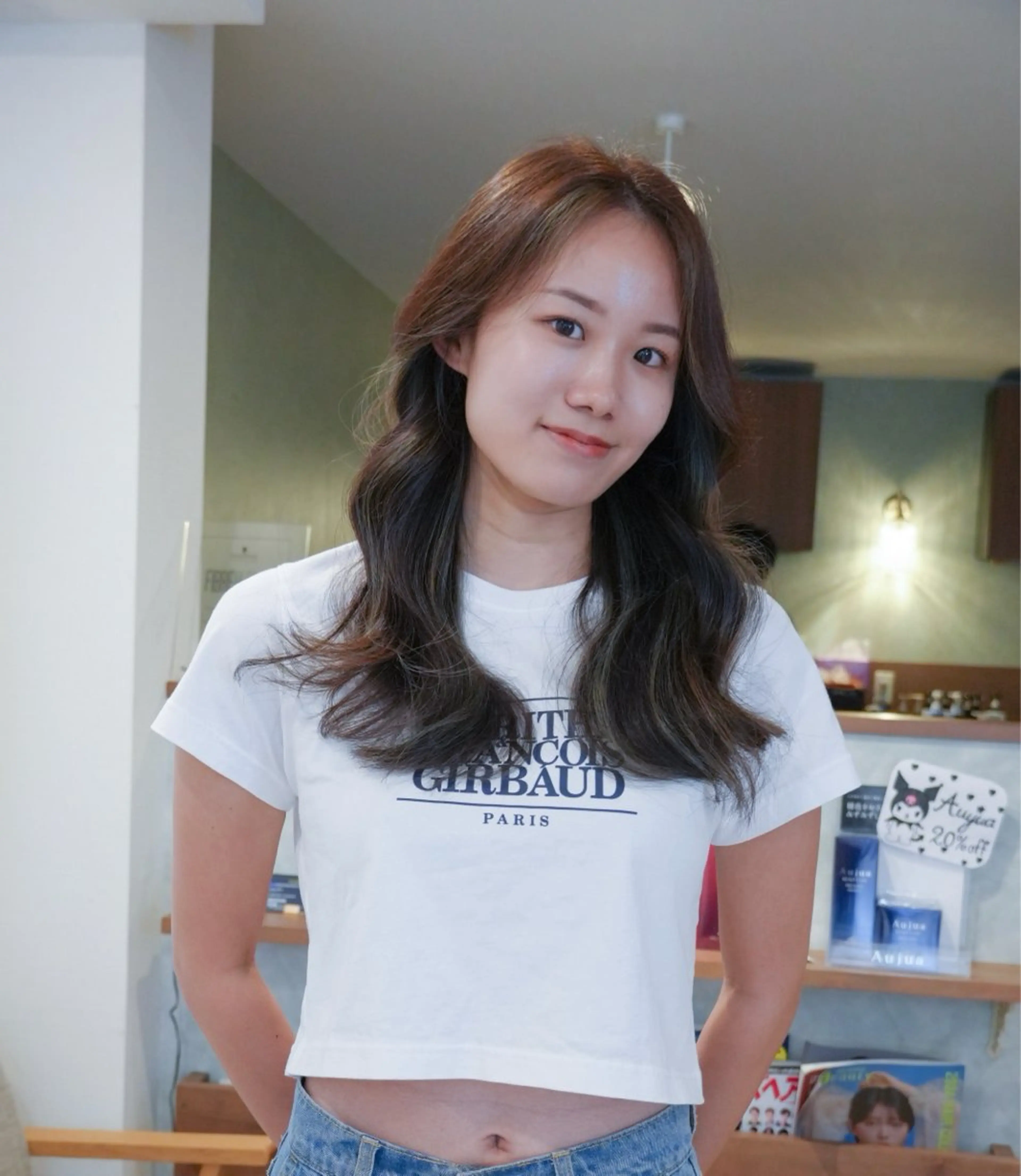 セミロング カット ヘアカラー トリートメント 畑中康志 美髪矯正/ハイトーンのヘアスタイル