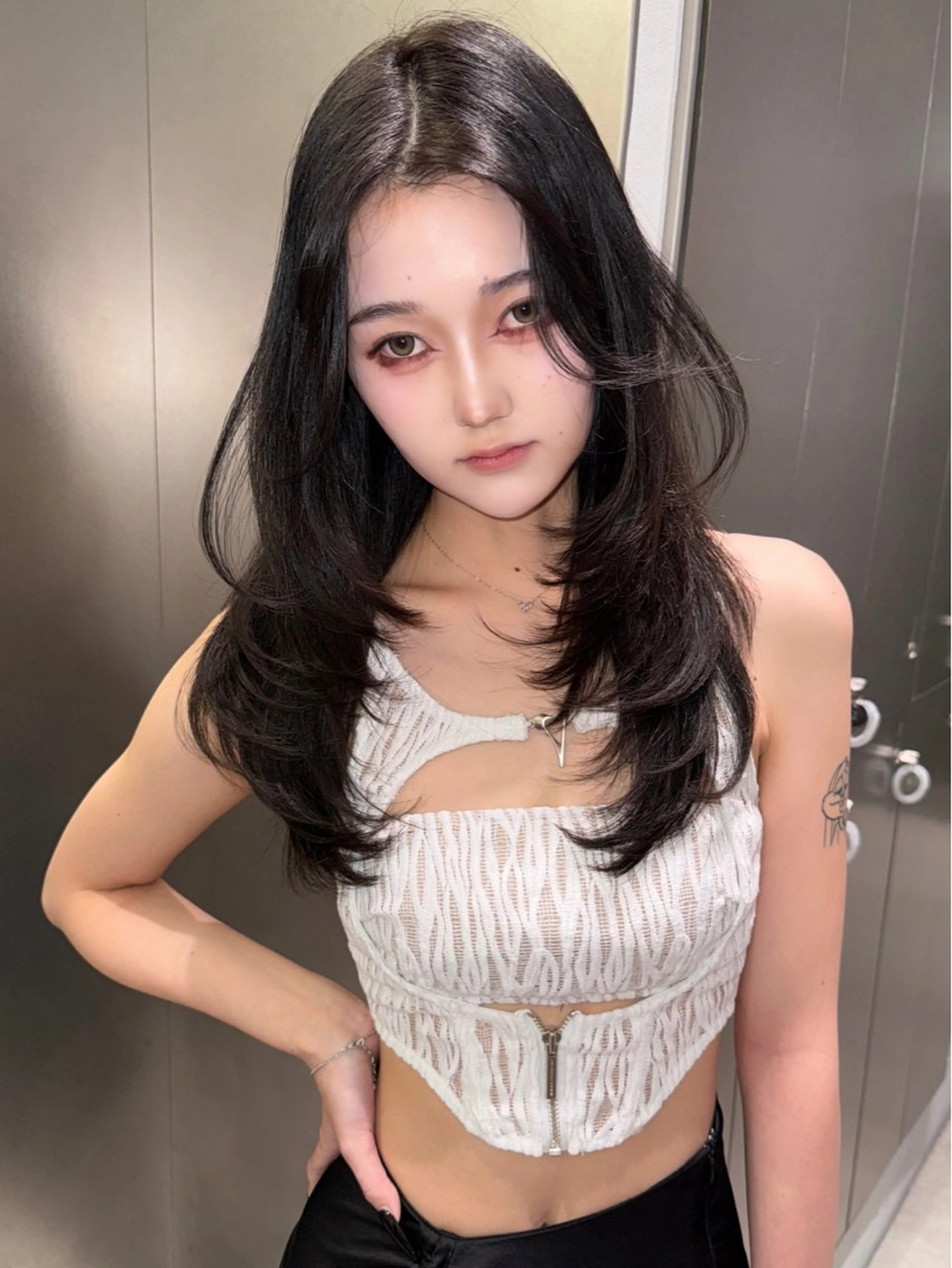 ロング カラー 韓国ヘア りんのヘアスタイル