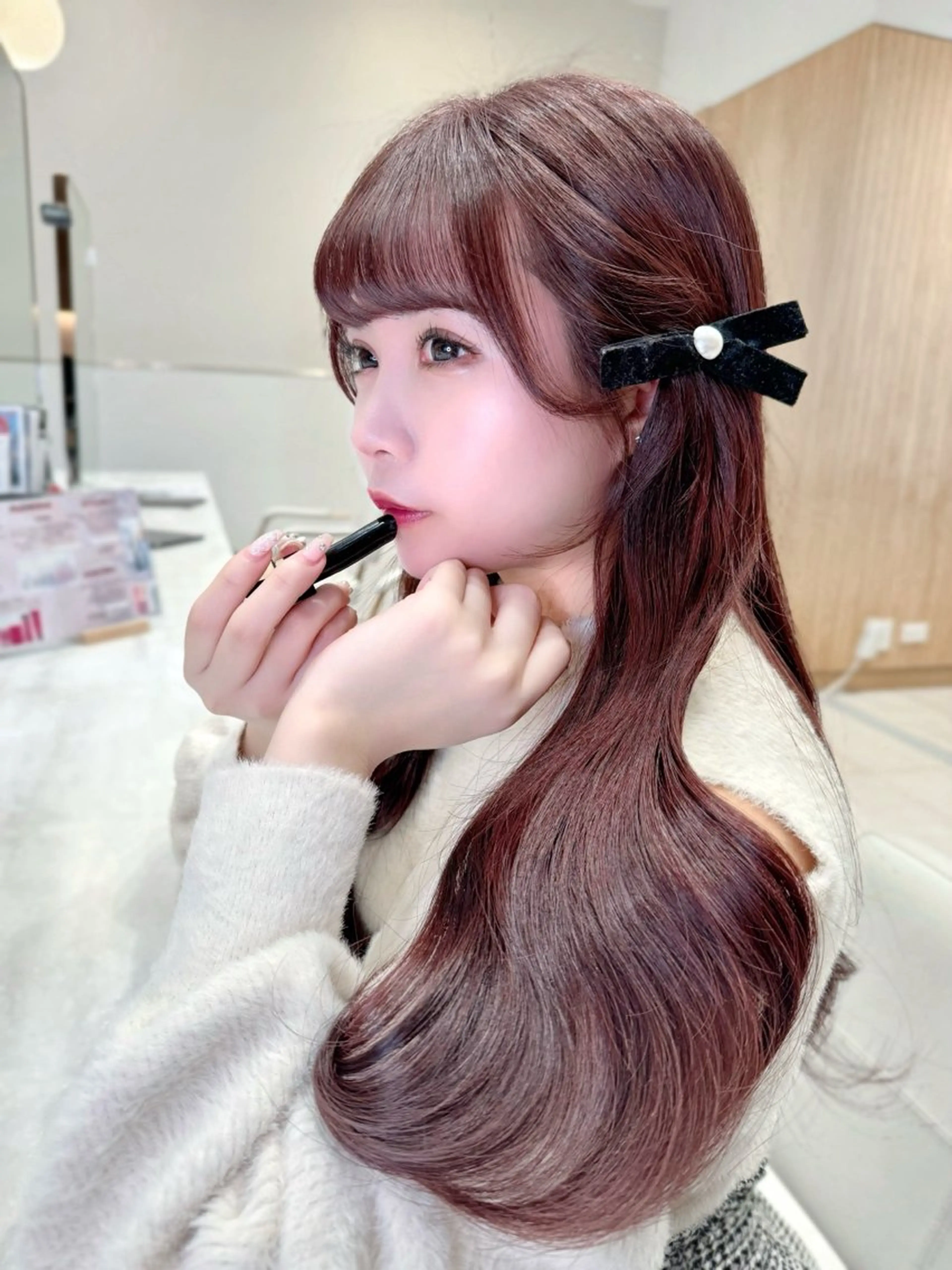 ミディアム カラー カット ヘアカラー トリートメント ヘッドスパ ヘアセット 韓国ヘア/レイヤー/ 顔まわり/りょーとのヘアスタイル