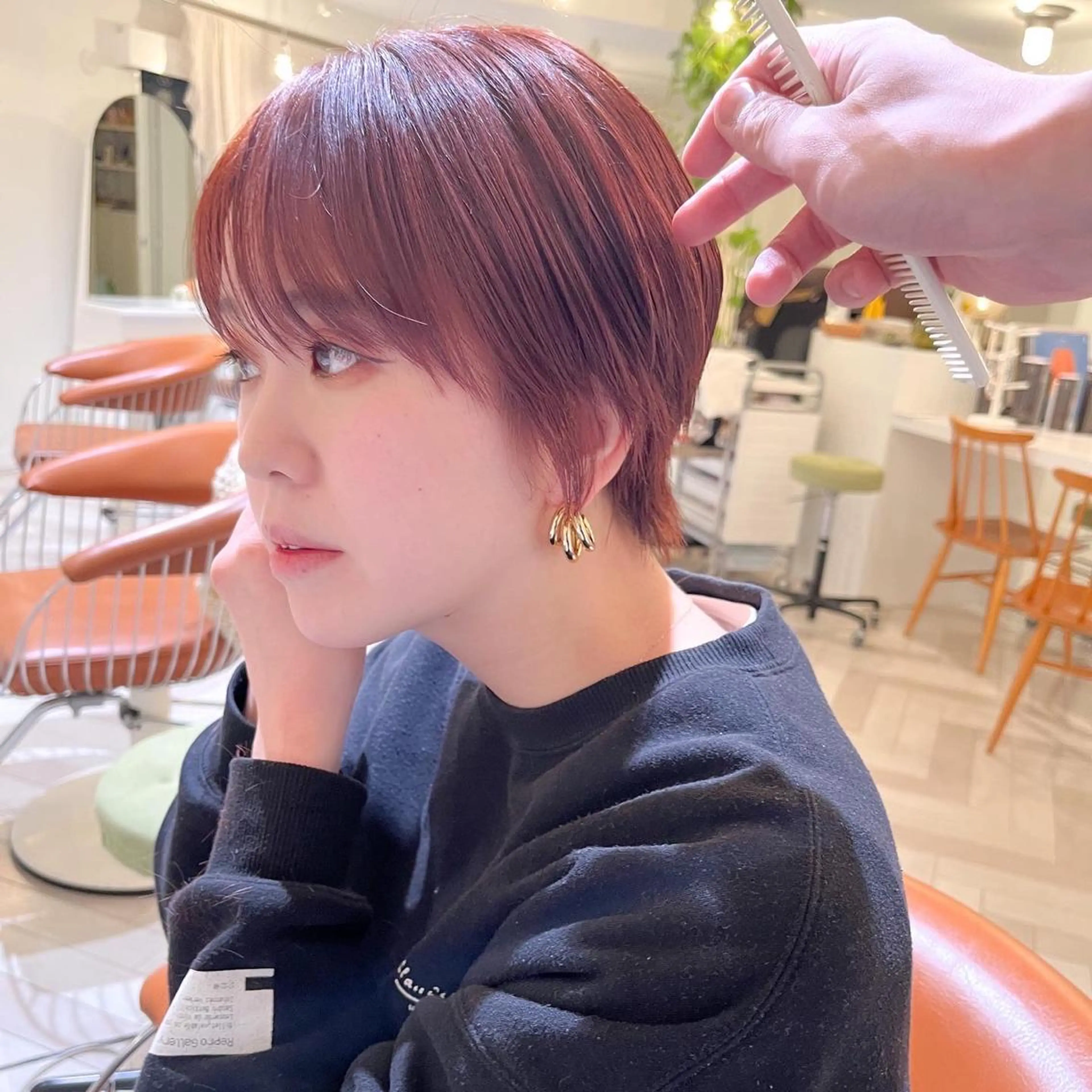 ショート カラー ピンクカラー ショートヘア Memories 銀座のヘアスタイル