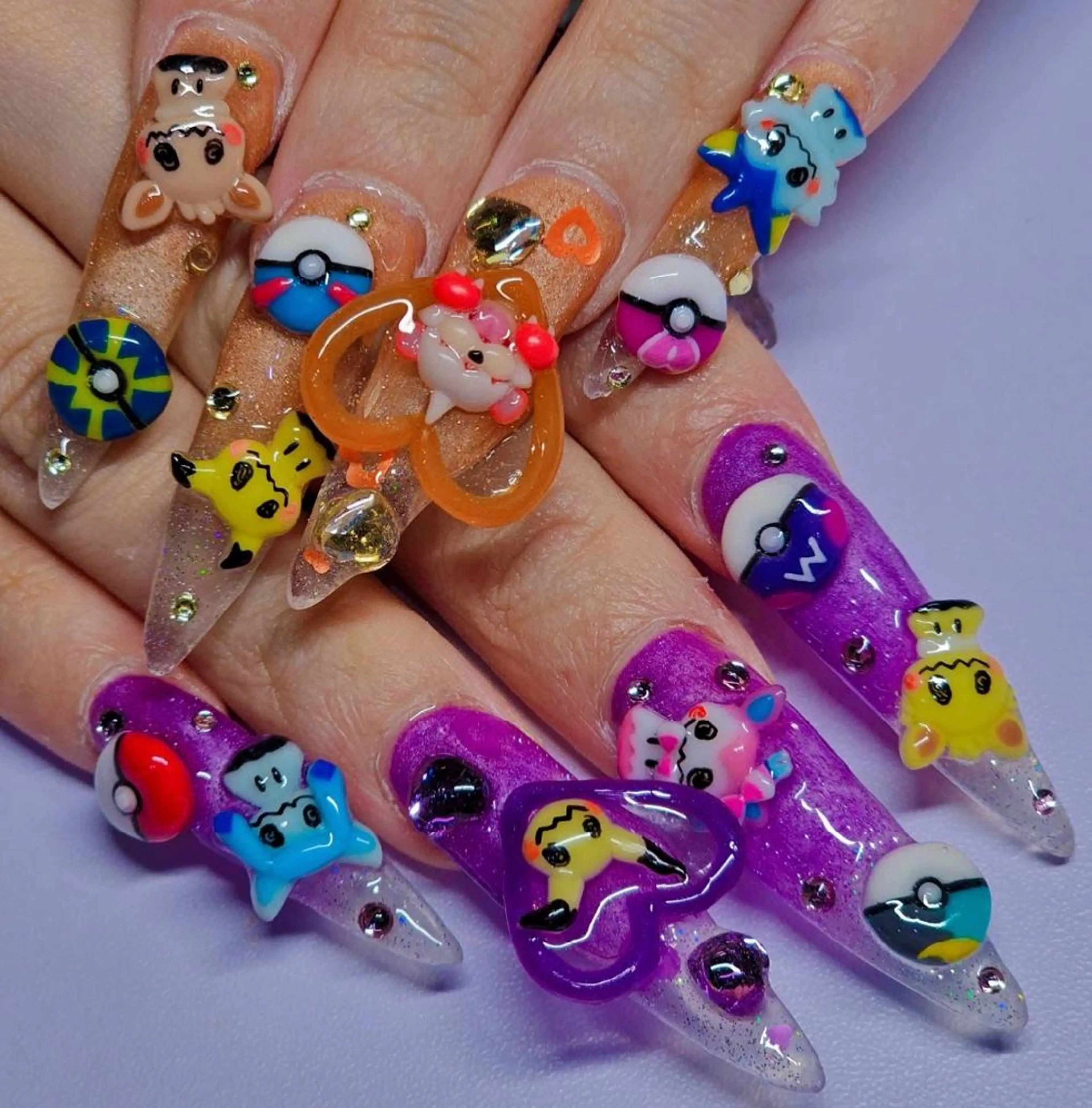 ネイル アートネイル クリアネイル グラデーション ラメ(グリッター) マグネットネイル ハンドネイル よしだ ひろきのネイルデザイン