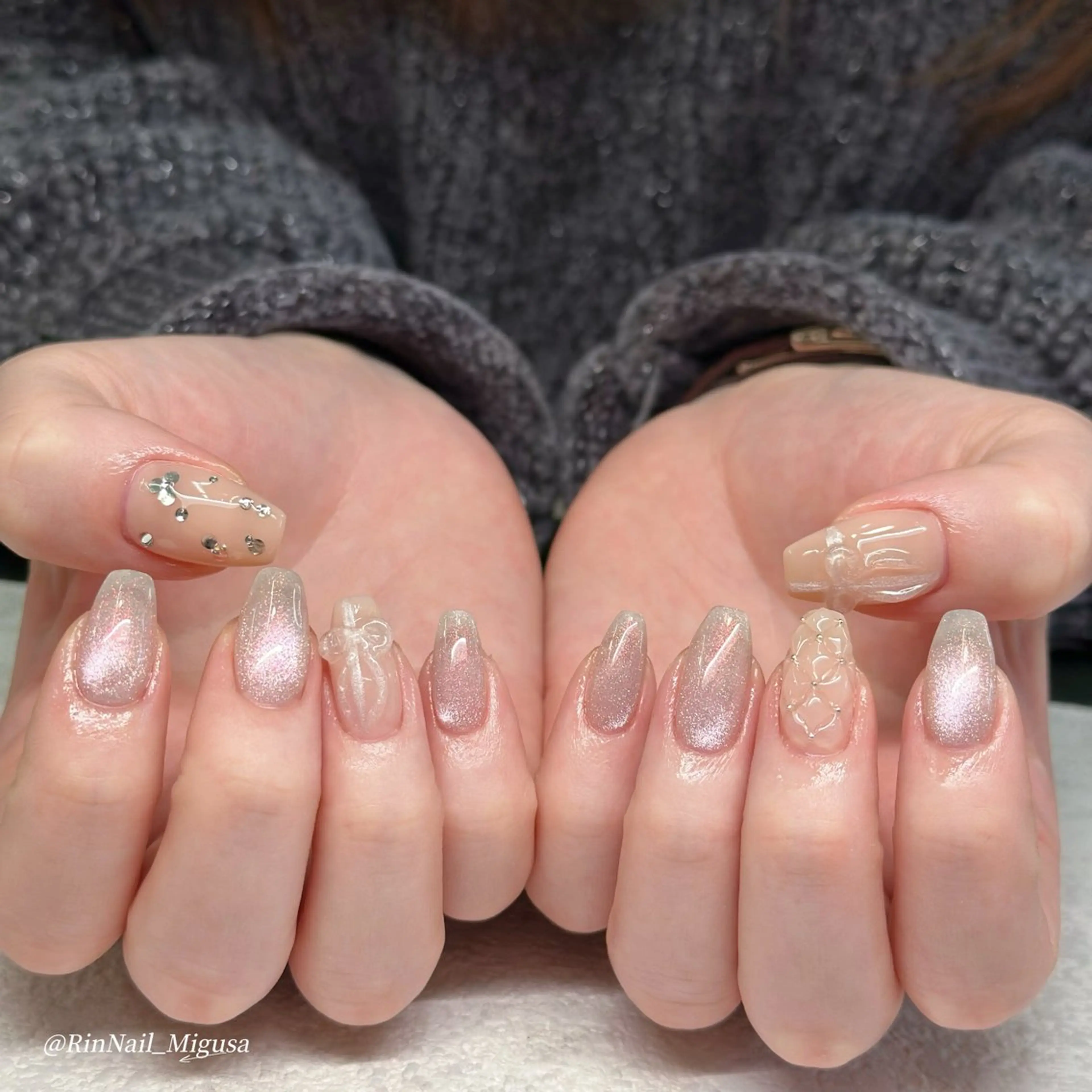 ショート RIN NAILS ᥫ᭡Migusaのネイルデザイン