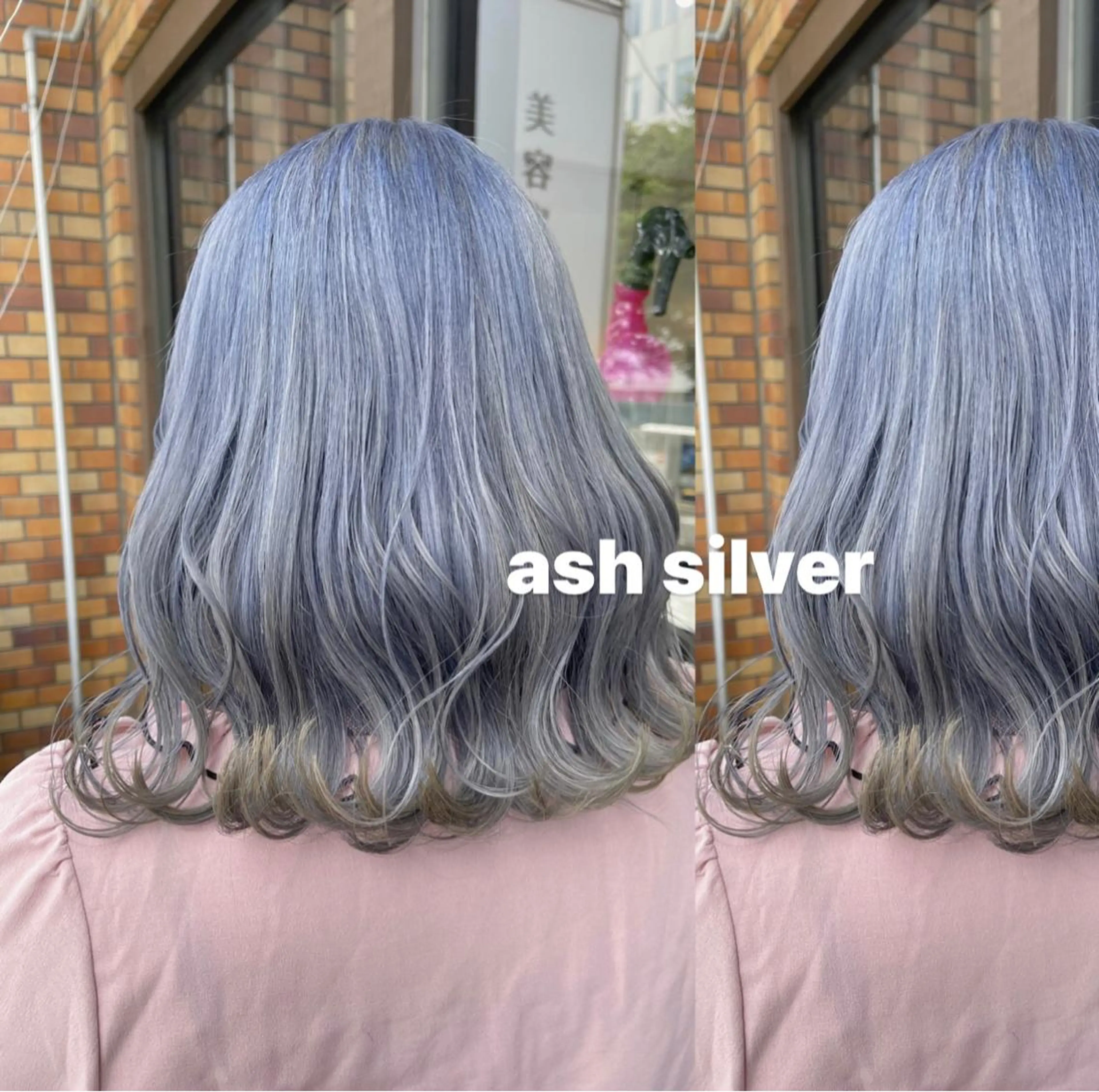 カラー バレイヤージュ 黒髪 ブリーチ ブルーカラー ブルーブラック ヘアカラー 🦋ami/浦和 ブリーチ／韓国🦋のヘアスタイル