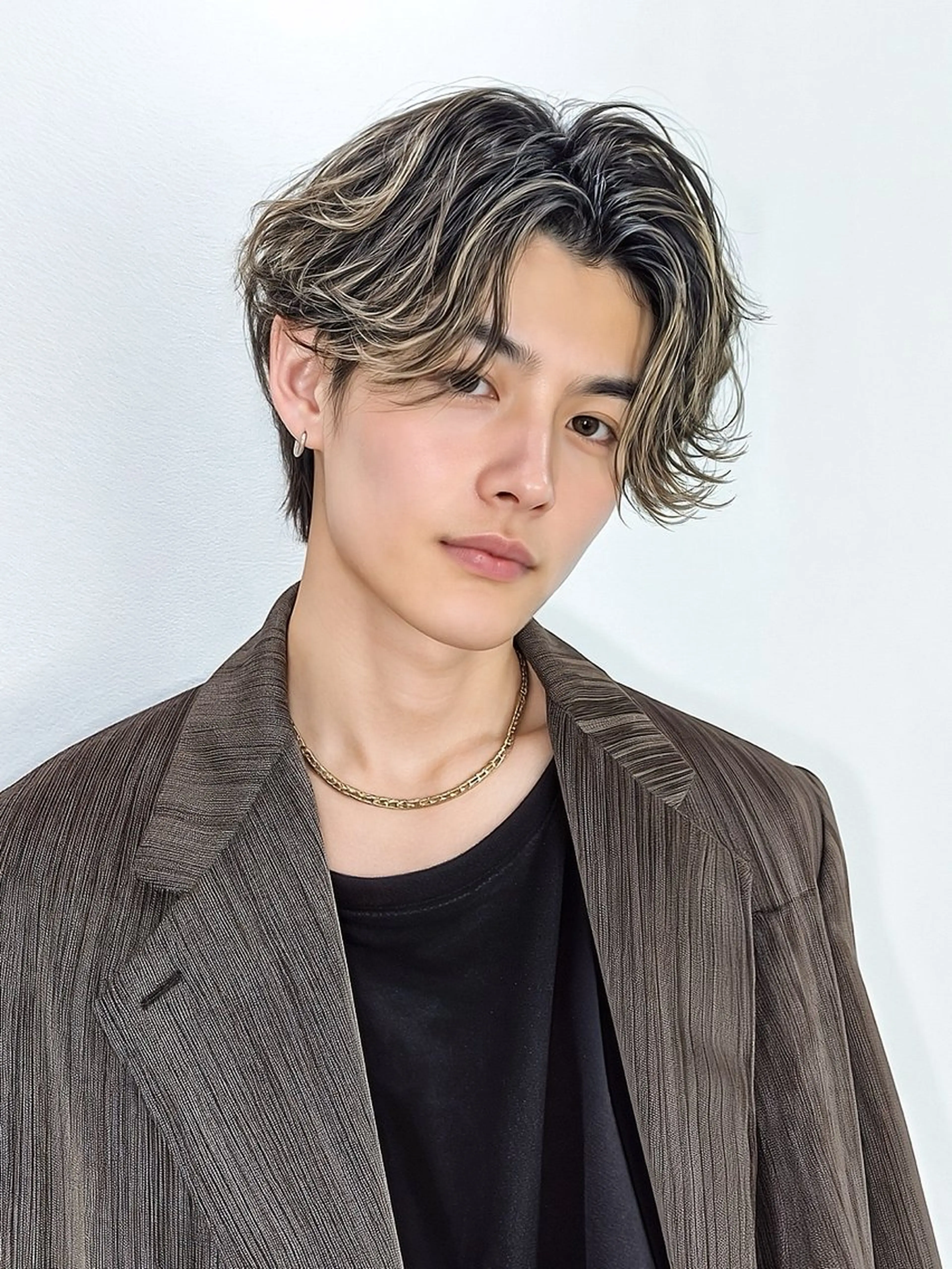 メンズ メンズハイライト カット ヘアカラー 【F-CODE】 難波のヘアスタイル