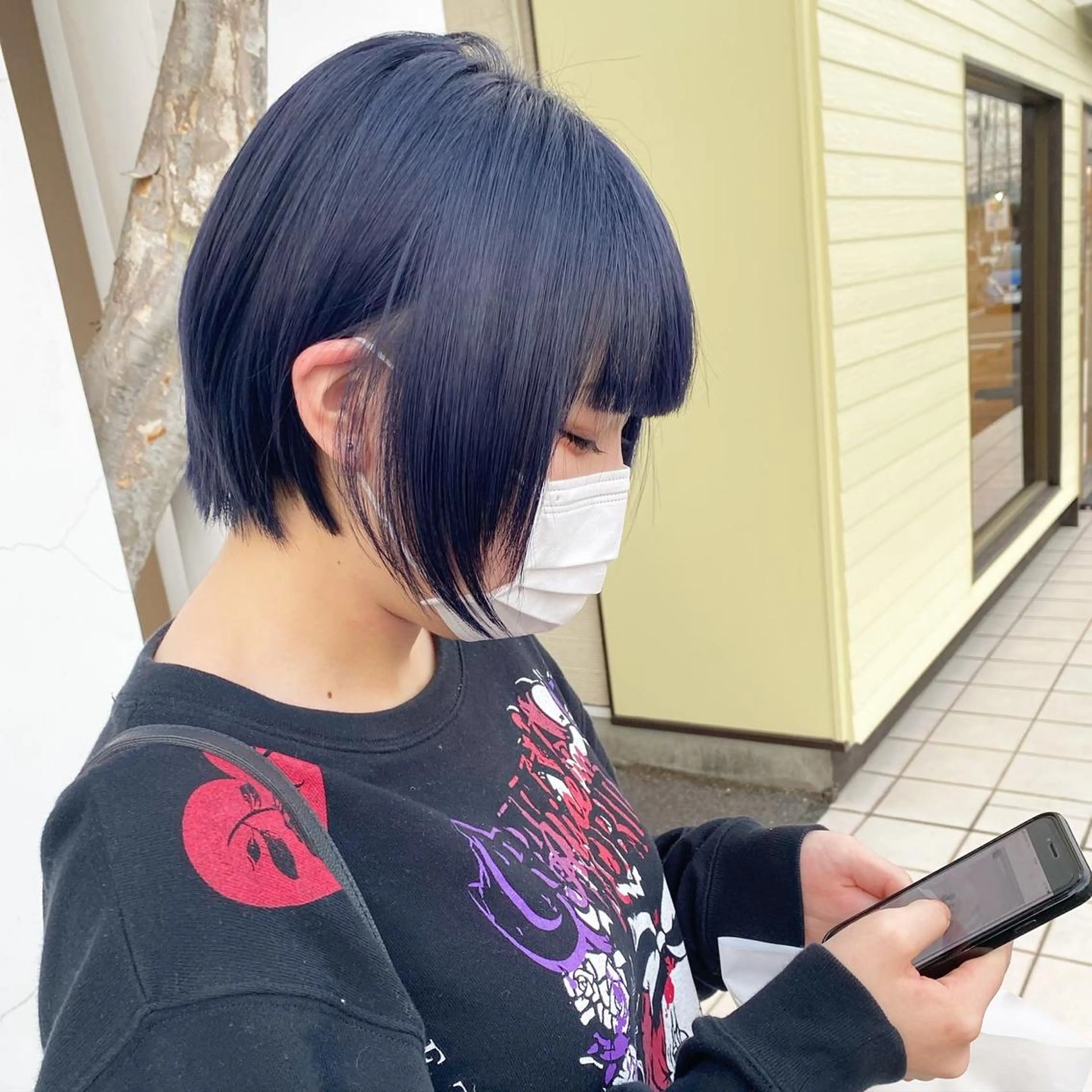 ミディアム カラー ブルーカラー ネイビーカラー ヘアカラー 具志 正太のヘアスタイル