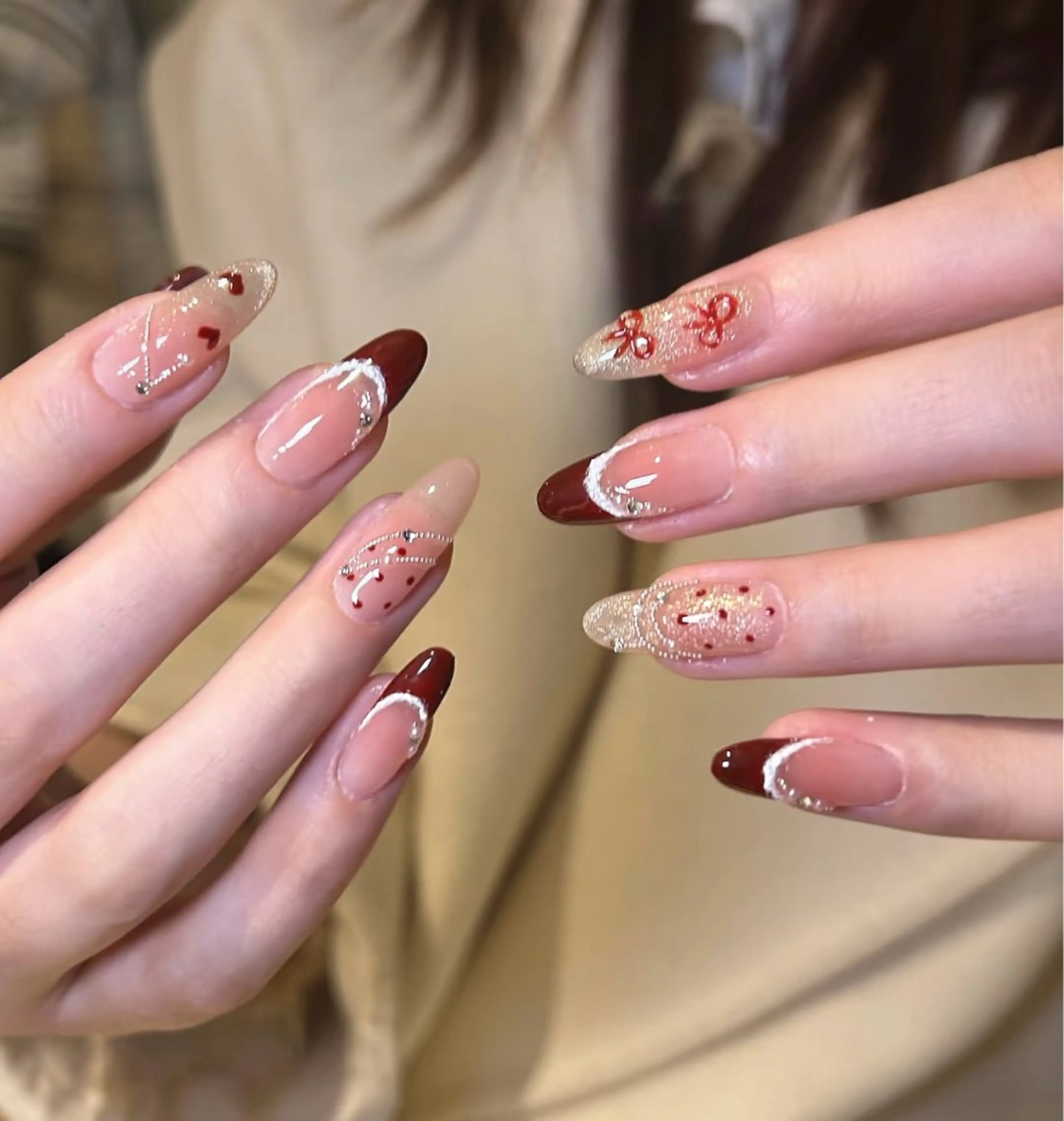 ネイル アートネイル べっ甲ネイル チークネイル 成人式 長さ出し ハンドネイル ハンドケア For you. Nail Salonのネイルデザイン