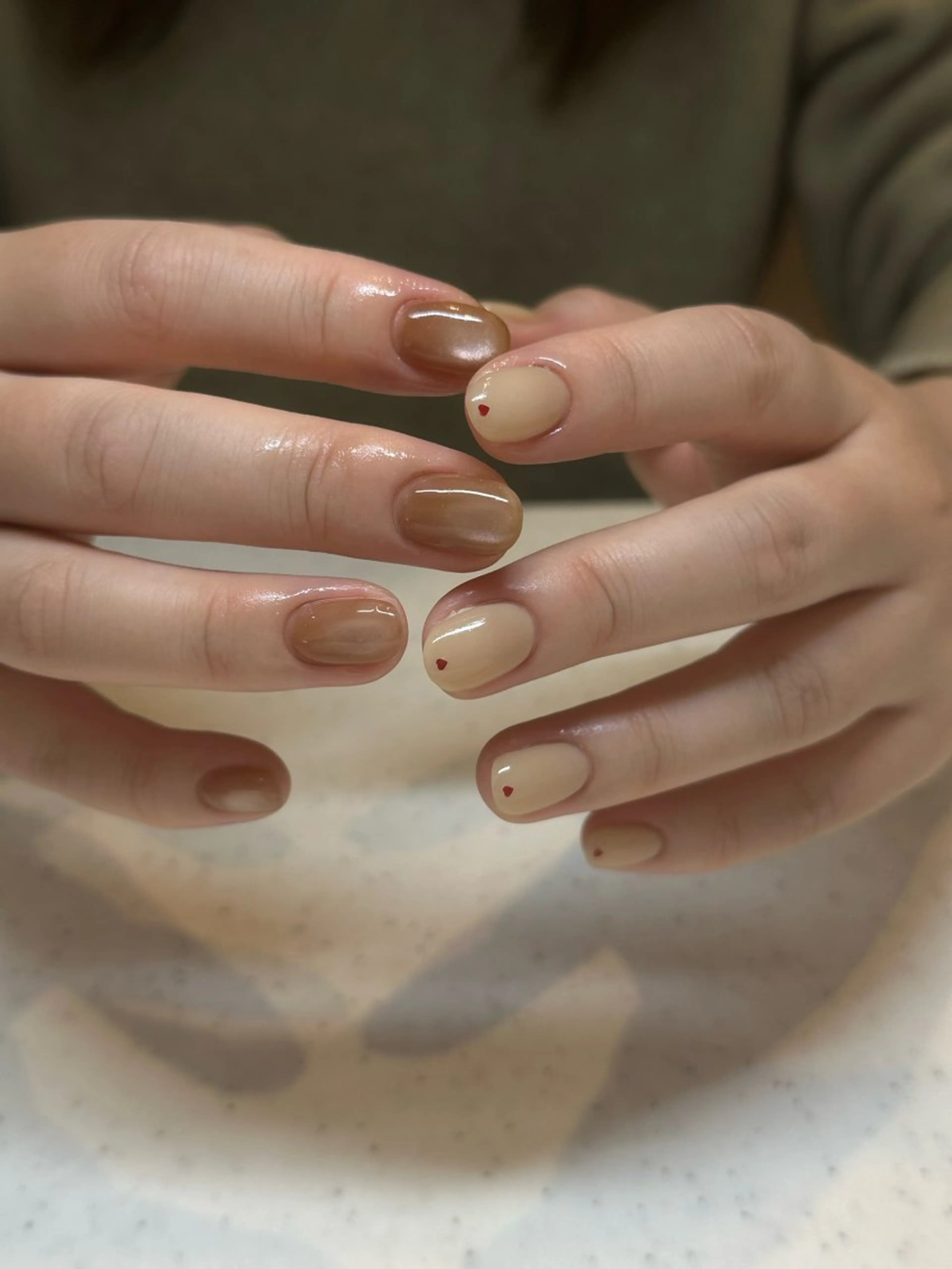 ネイル ハート ハンドネイル NINE_ SAKIのネイルデザイン