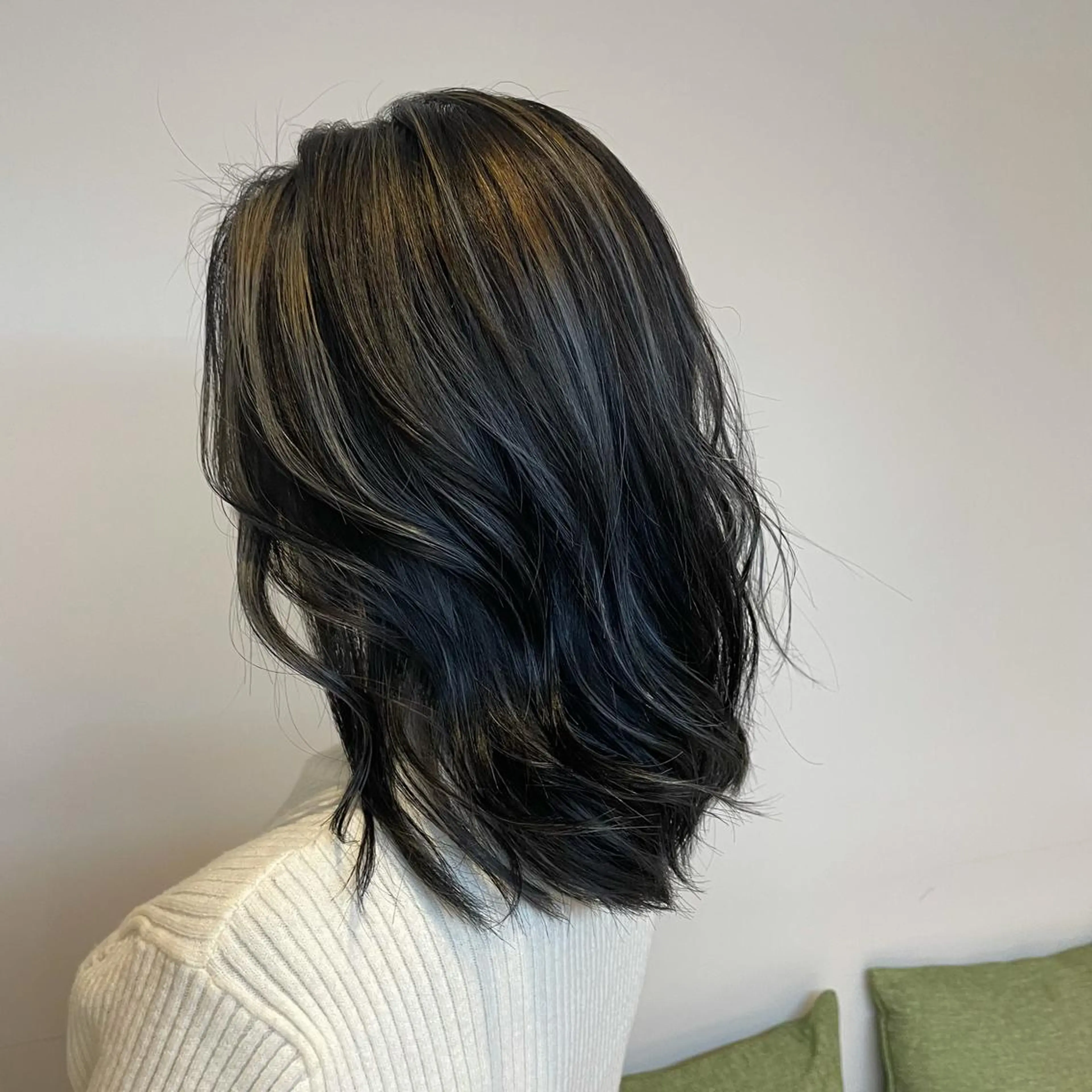 ミディアム カラー ハイライトカラー ハイライト カット ヘアカラー トリートメント ✨️美髪✨️透明感カ ラー✨️大泉翔／店長のヘアスタイル