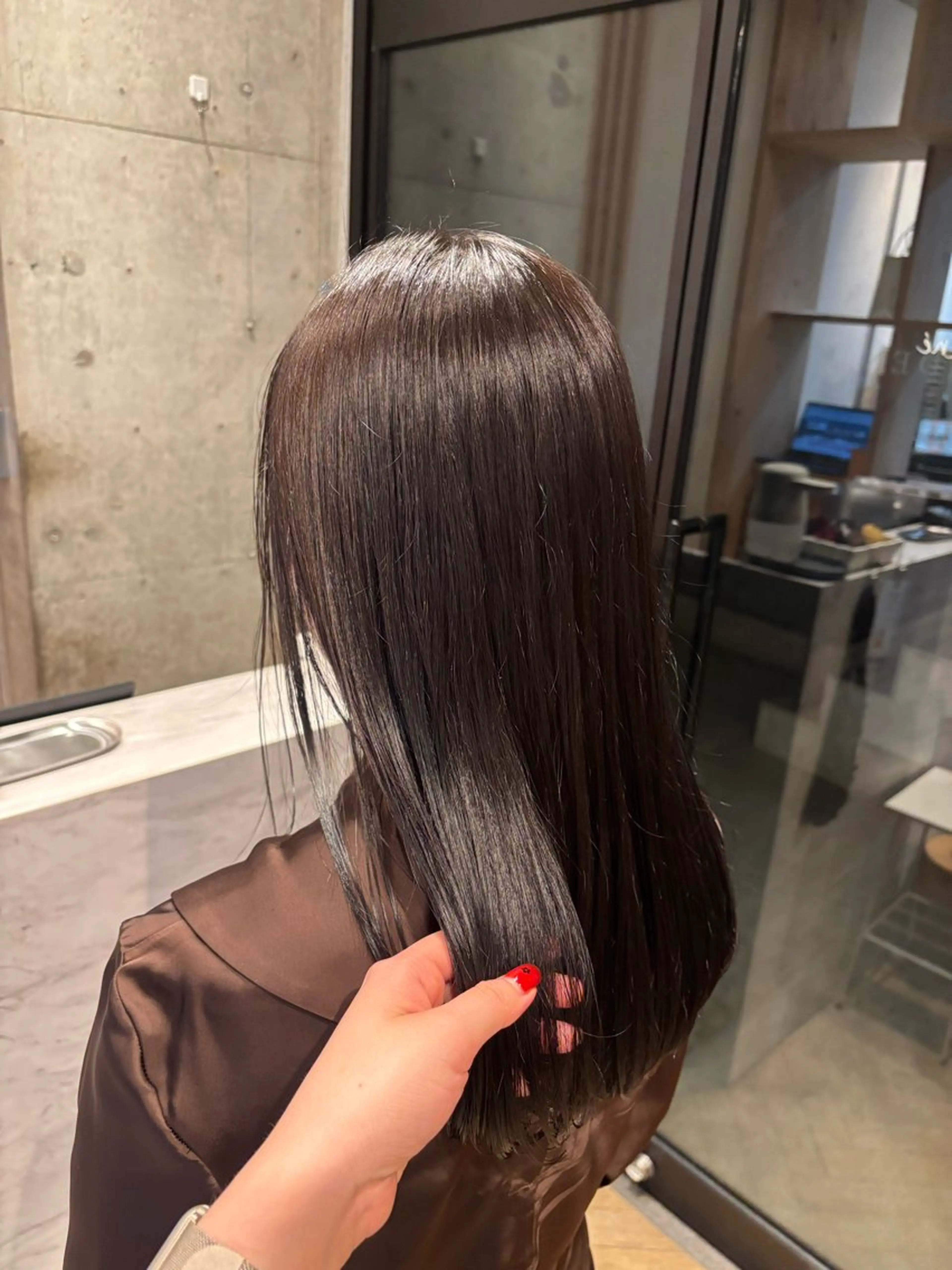 セミロング ヘアカラー トリートメント 透明感カラー🤎/ ツヤカラー/さくらのヘアスタイル