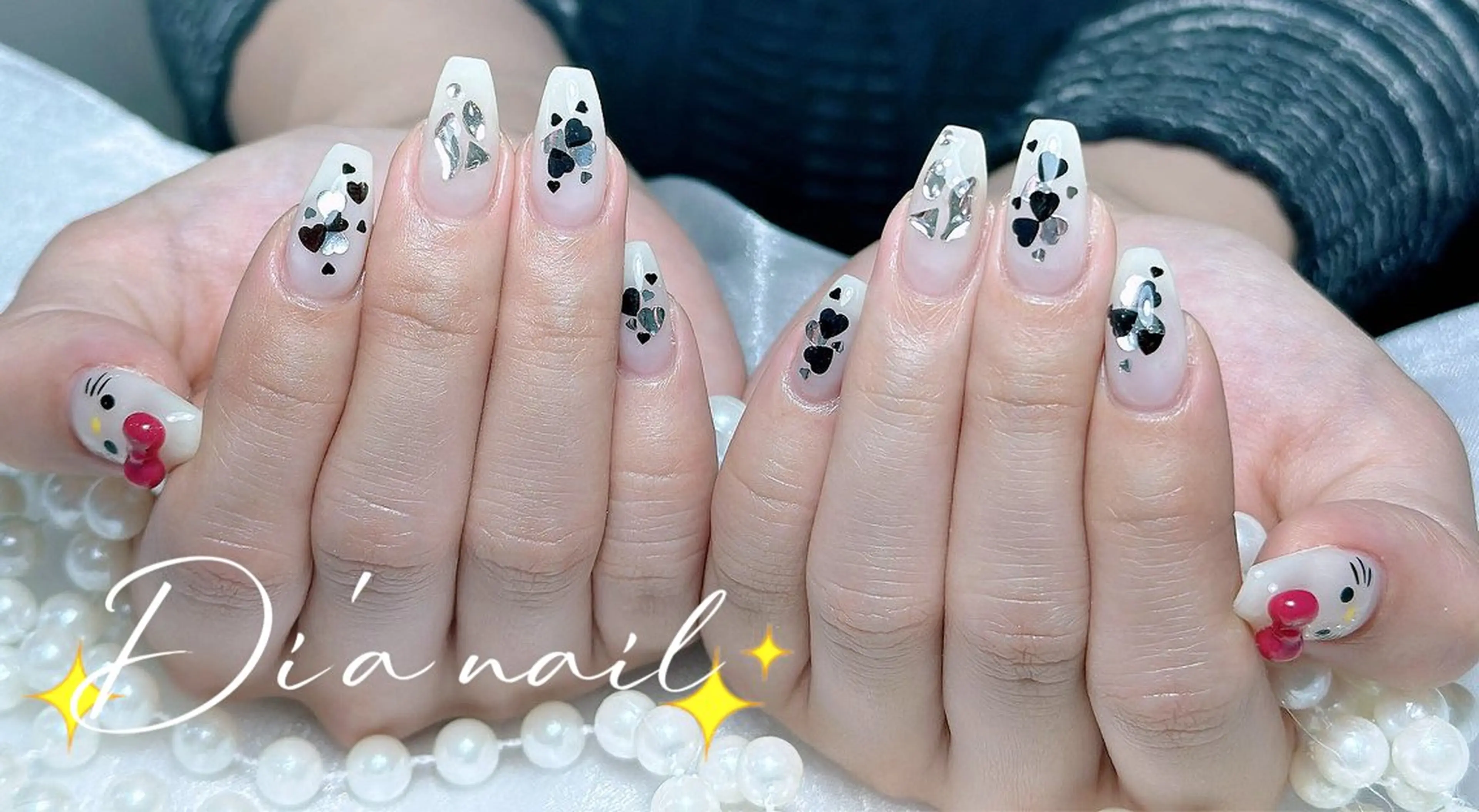 ネイル チークネイル ジェルネイル グラデーション マグネットネイル ニュアンスネイル Di'a nail ネイルサロンのネイルデザイン