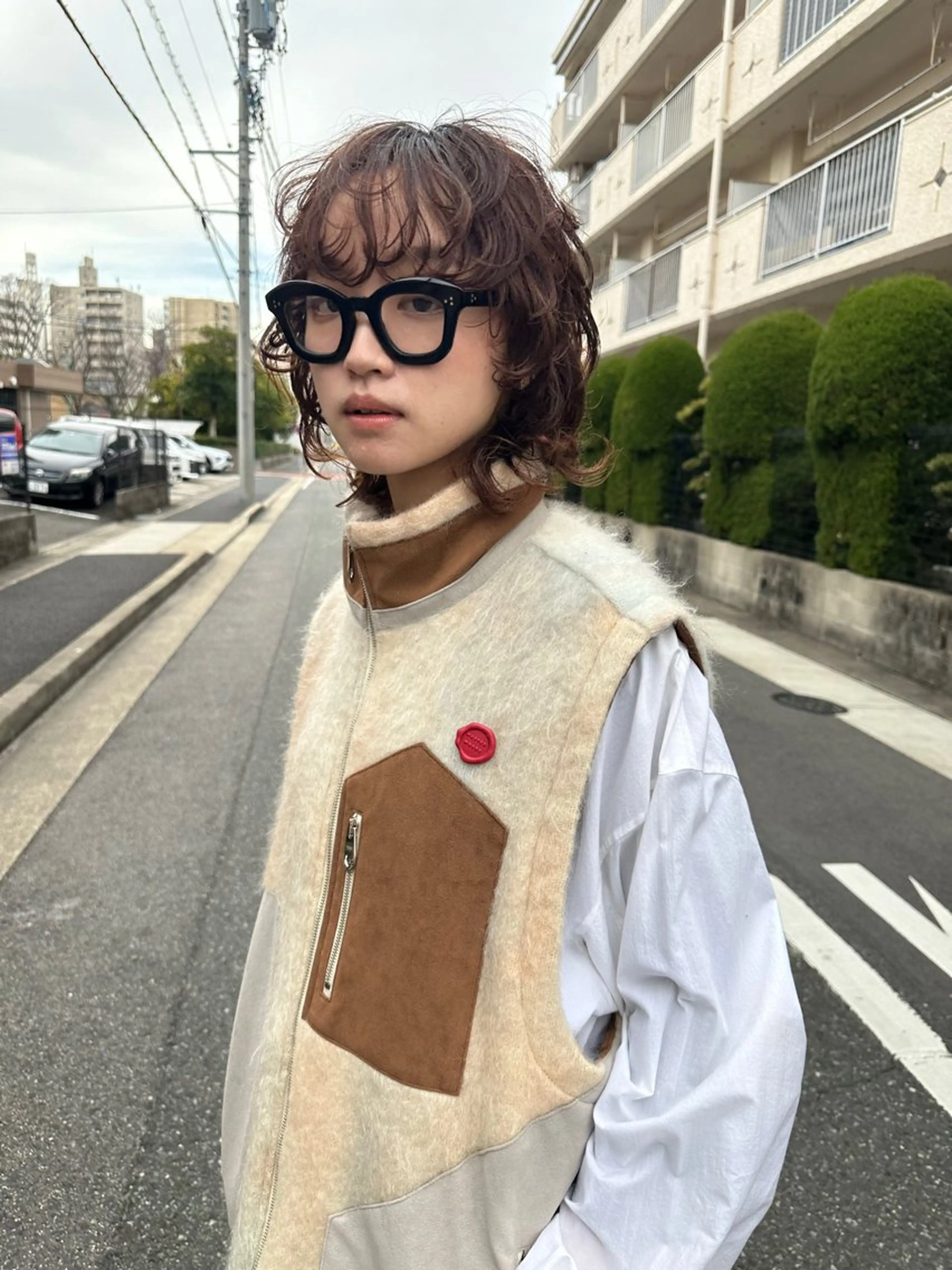 ミディアム パーマ 山田 裕介のヘアスタイル