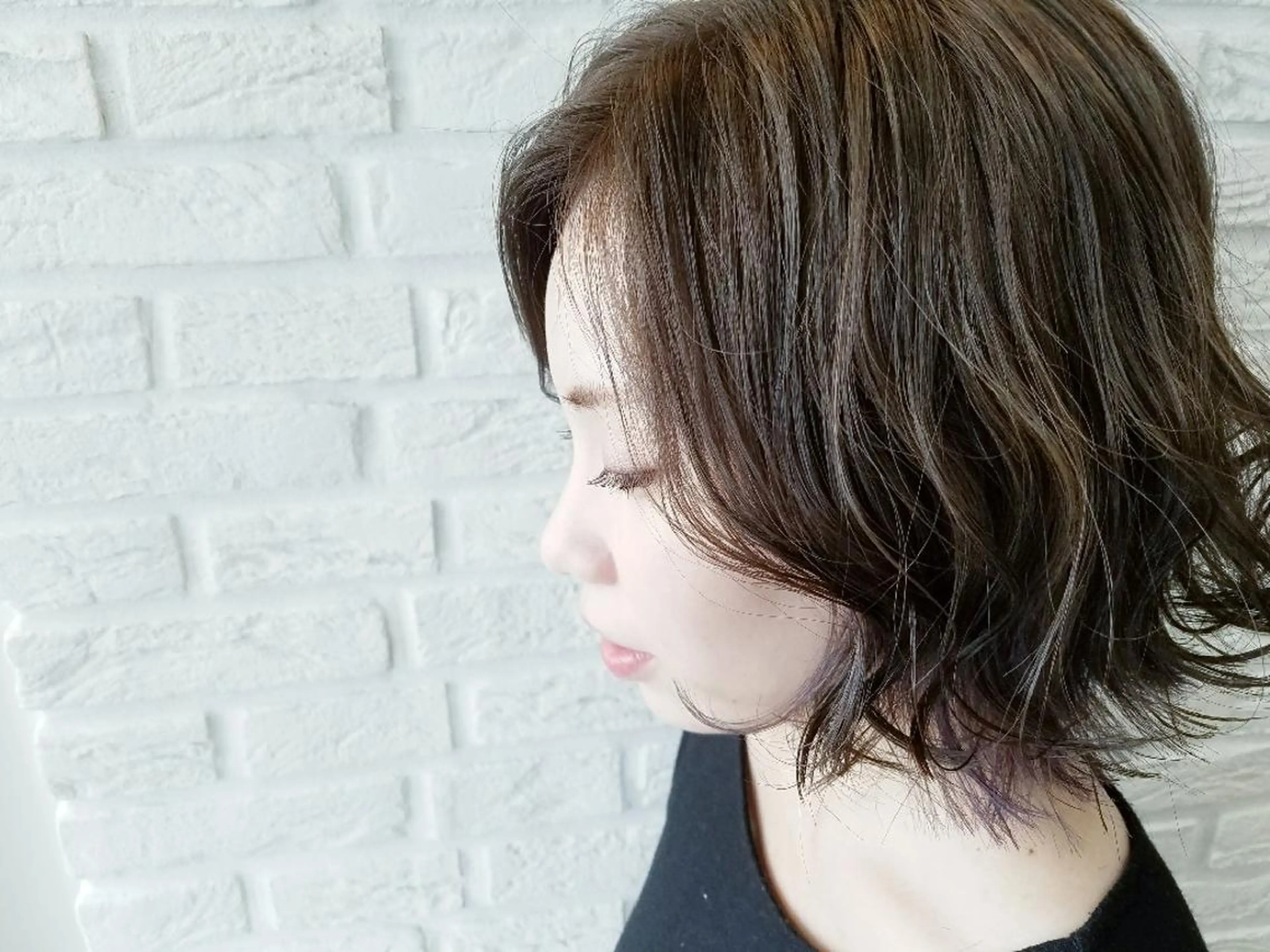 ショート カラー 透明感カラー パープルカラー imai /カット/パーマのヘアスタイル