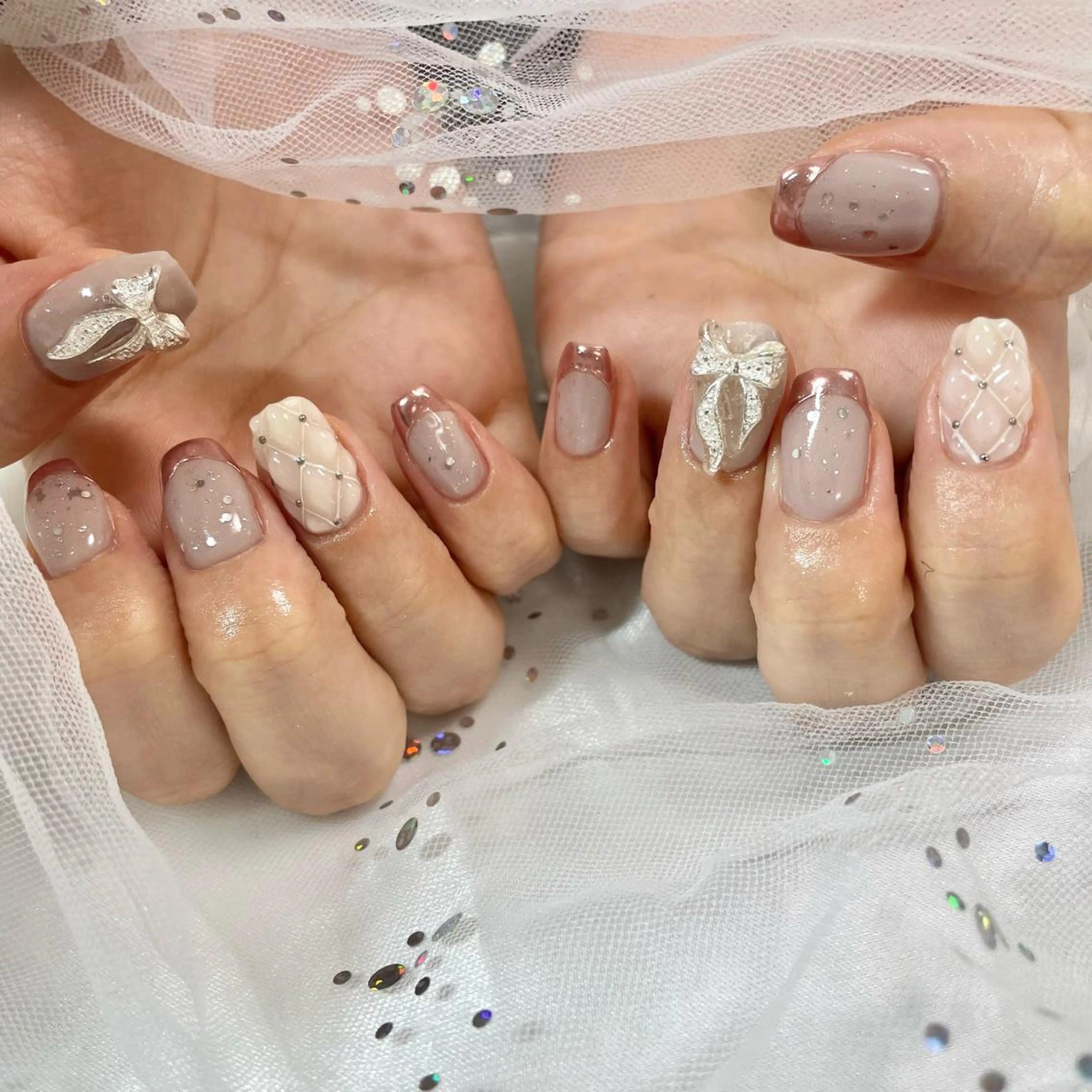 ネイル フレンチネイル ミラーネイル ハンドネイル 🎀AYAKO 🎀中韓ネイルのネイルデザイン