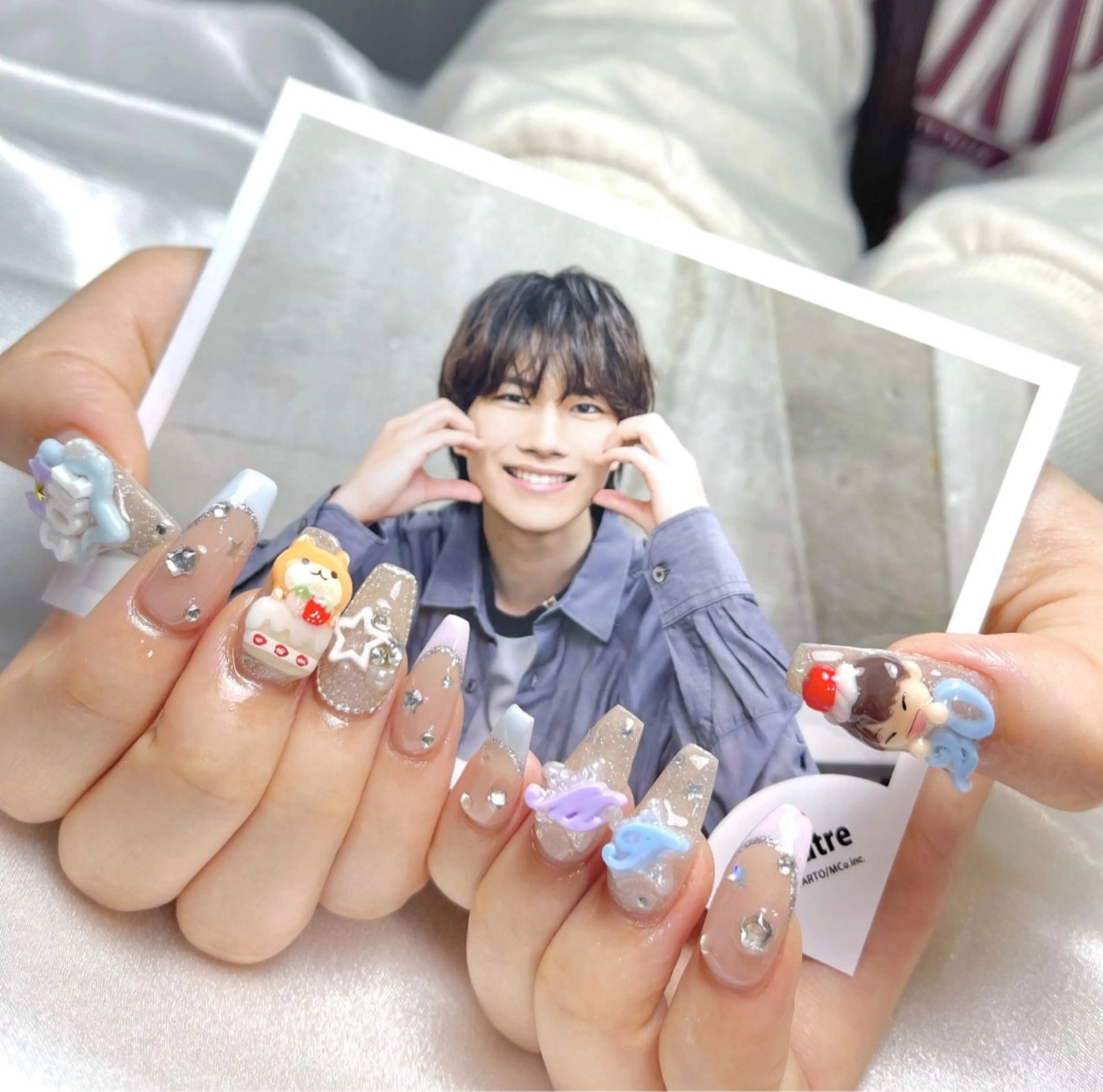 ネイル 長さ出し フレンチネイル 韓国ネイル レース マグネットネイル yuna ユナのネイルデザイン