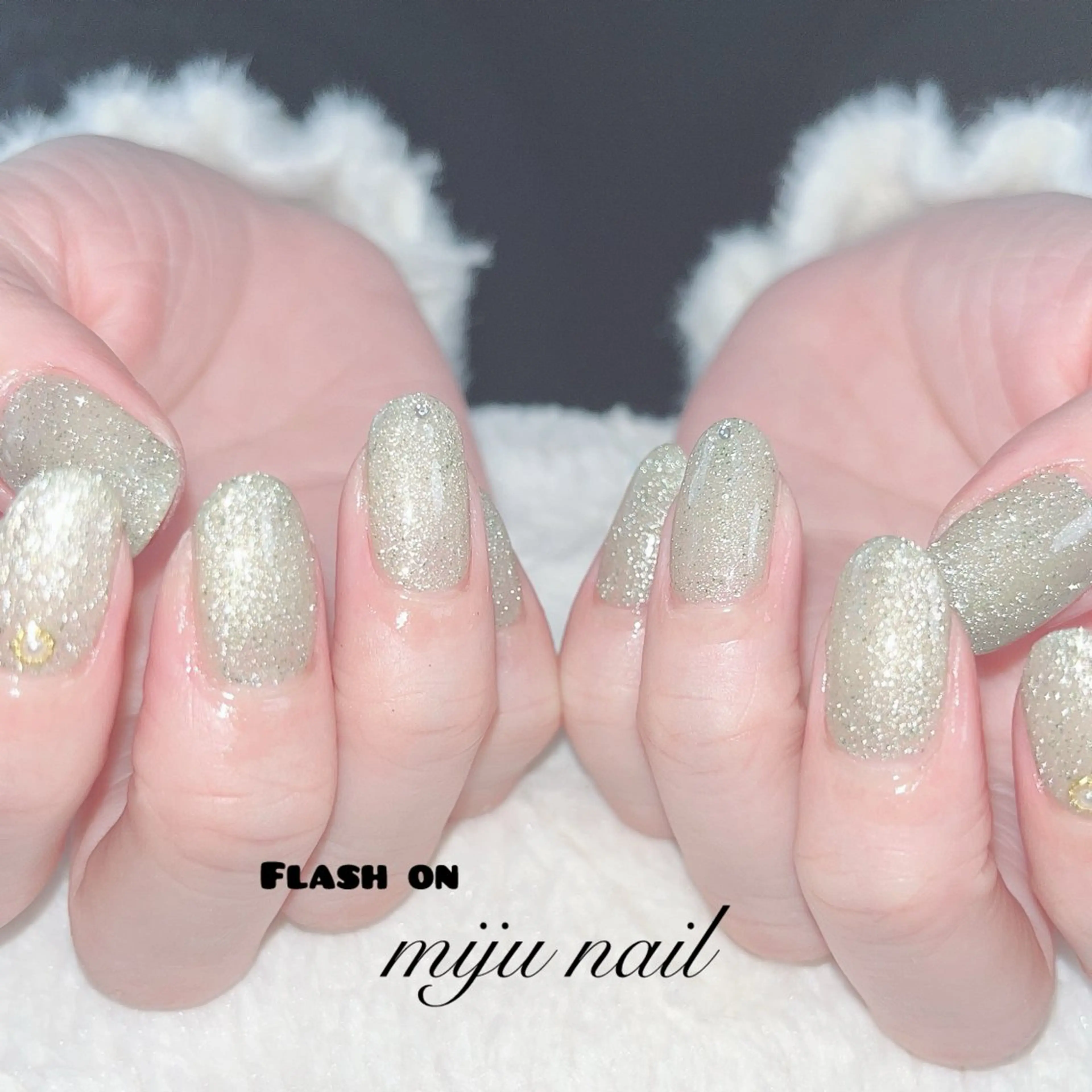ネイル フラッシュネイル ❁miju nail 大人上品/自爪育成のネイルデザイン
