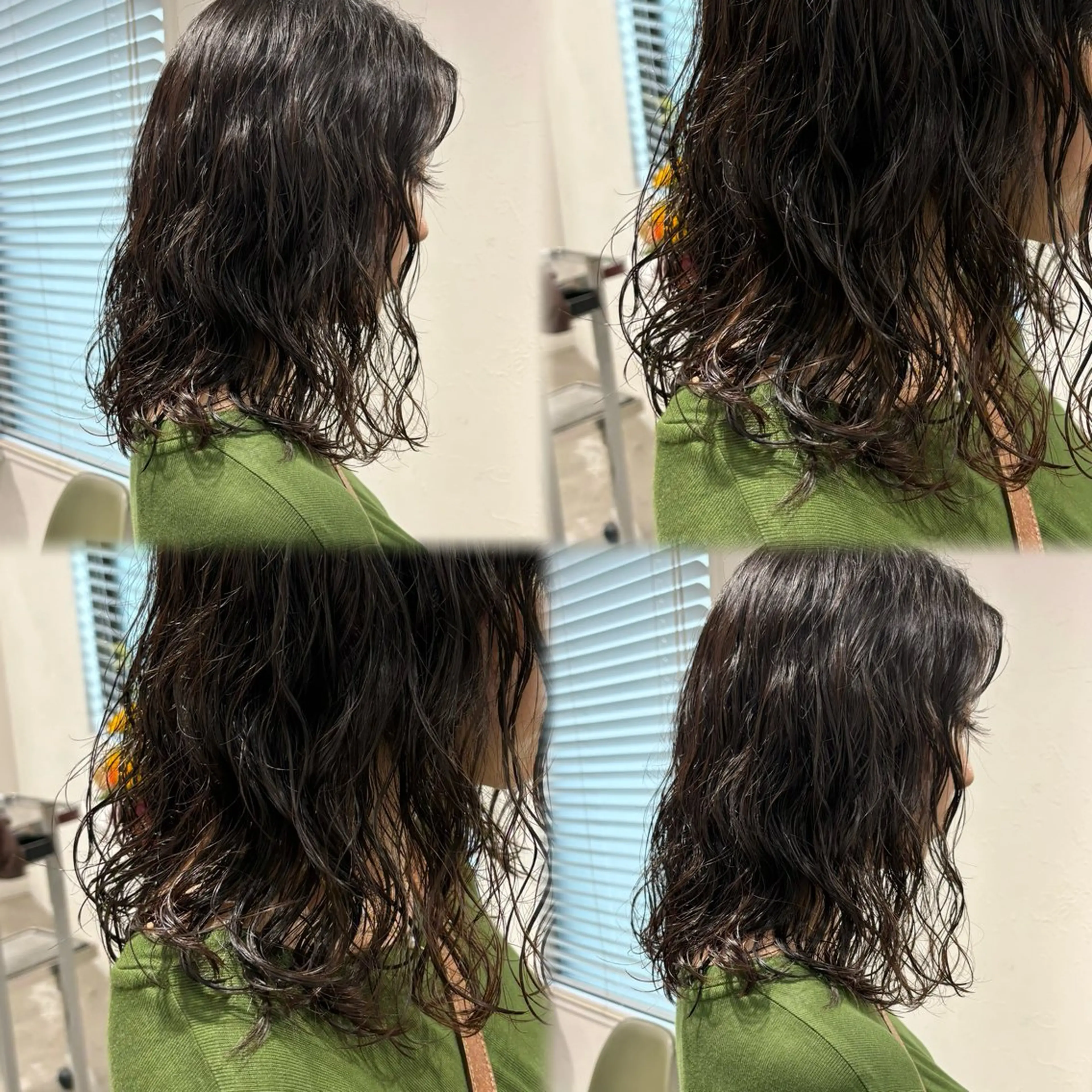 ミディアム パーマ 髪質改善ストレート /暖色カラー🎀🪞のヘアスタイル