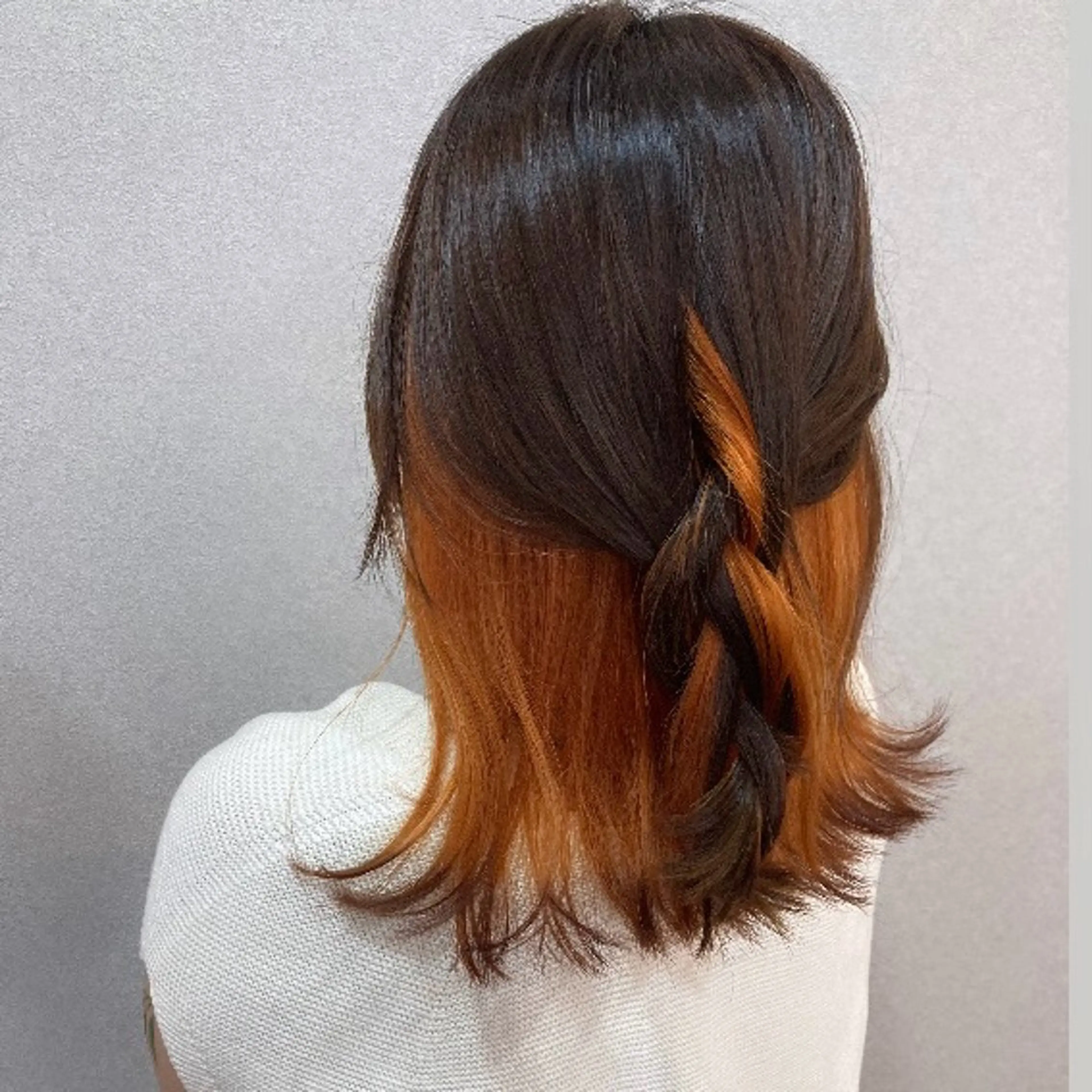 セミロング カラー 狐カラー ヘアカラー 前田 知輝のヘアスタイル