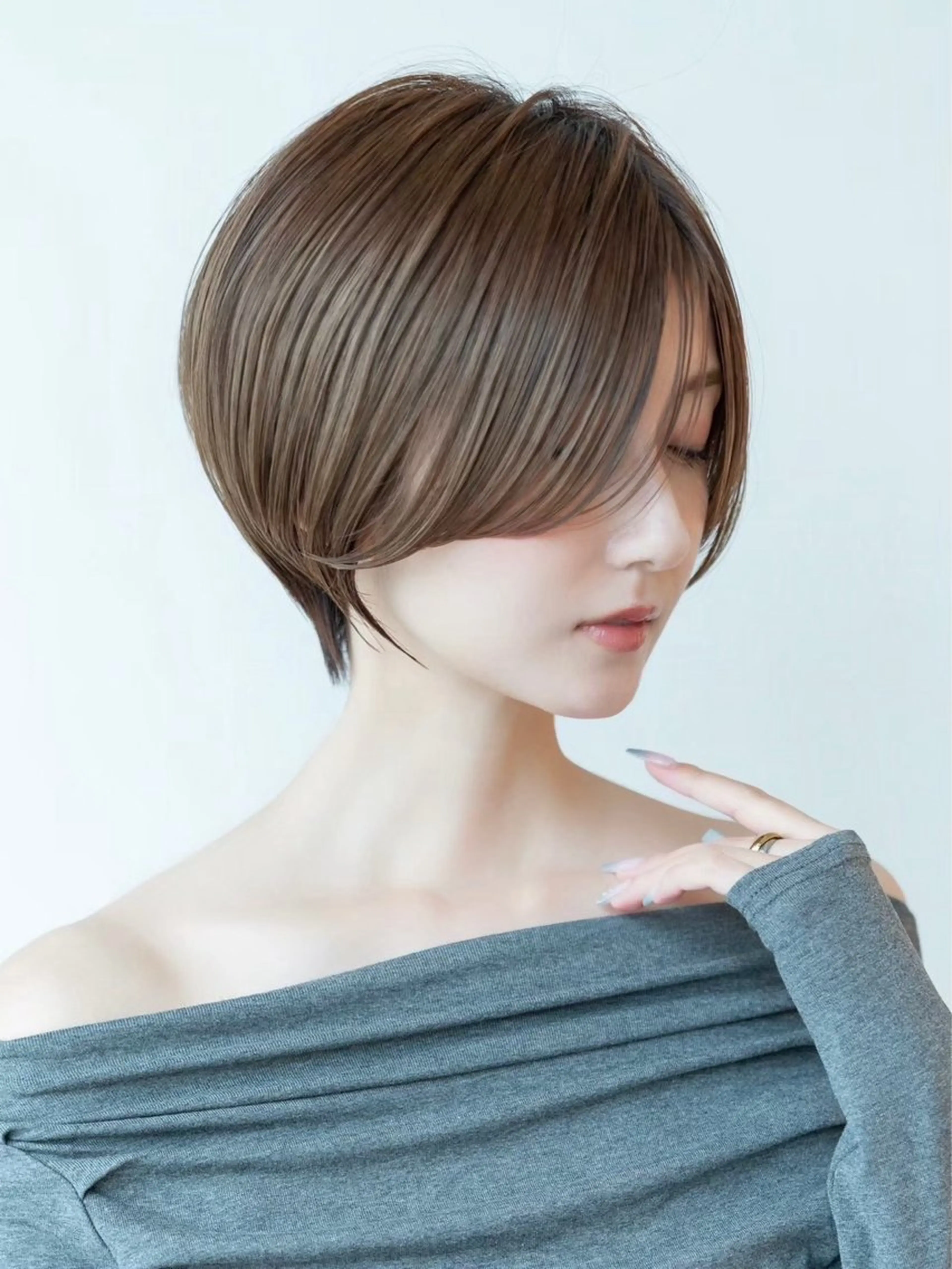ショート カラー ショートボブ ハンサムショート 丸みショート イルミナカラー ボブ カット ヘアカラー 縮毛矯正 トリートメント 田中航平/渋谷ボブ/ レイヤーボブのヘアスタイル