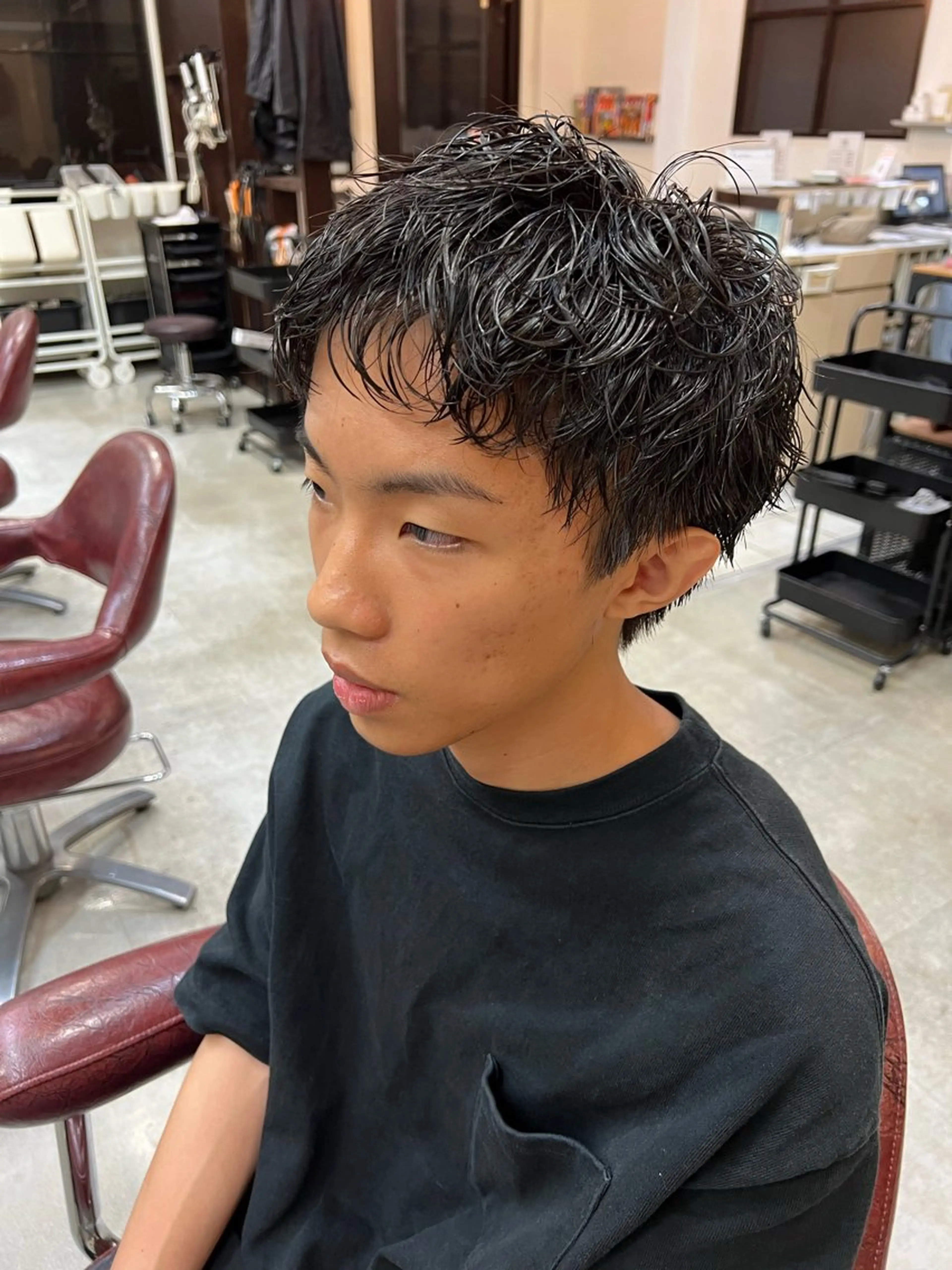 メンズ メンズパーマ シャドーパーマ 吉岡 なみのヘアスタイル