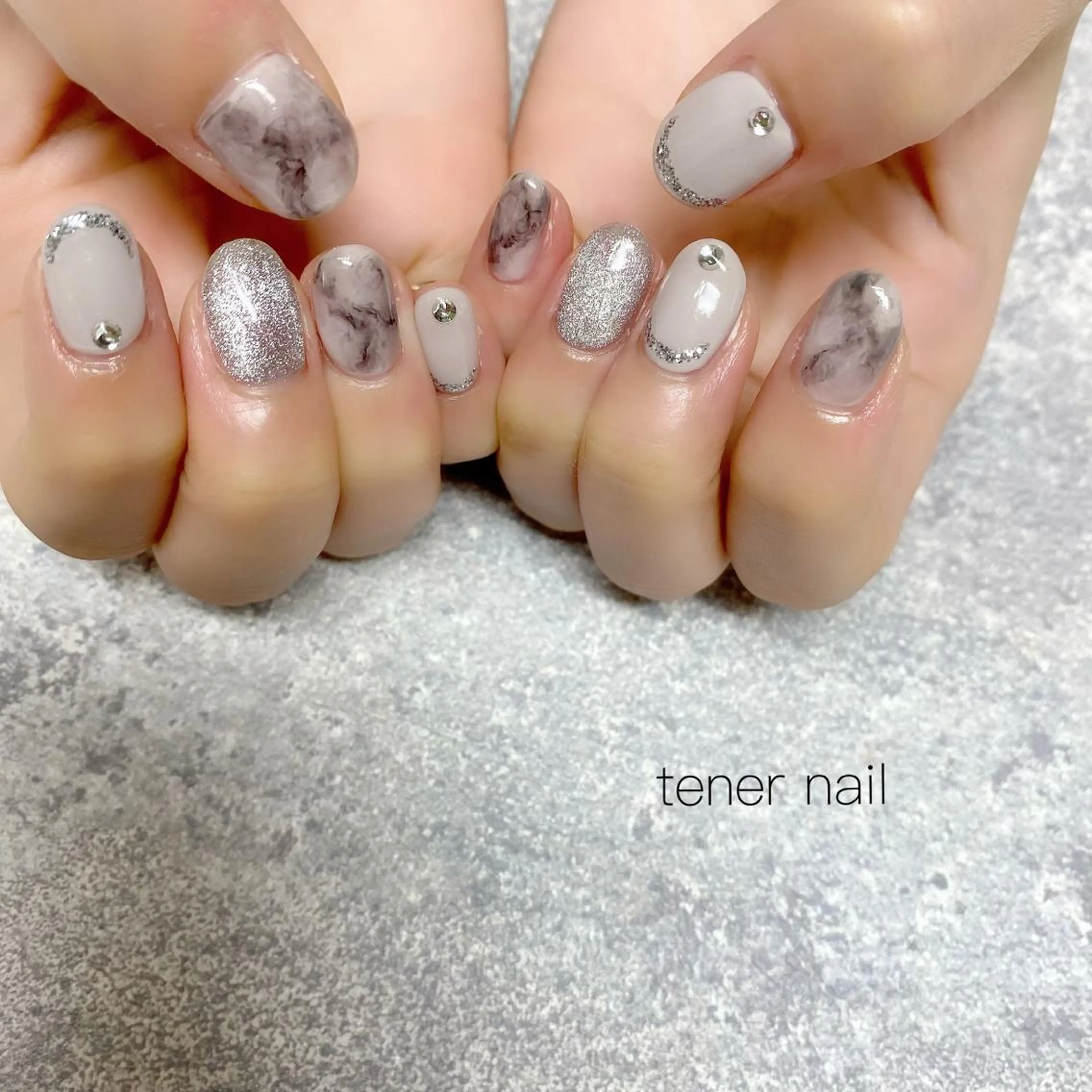 ネイル 大理石ネイル(マーブル) テネルネイル tener nailのネイルデザイン