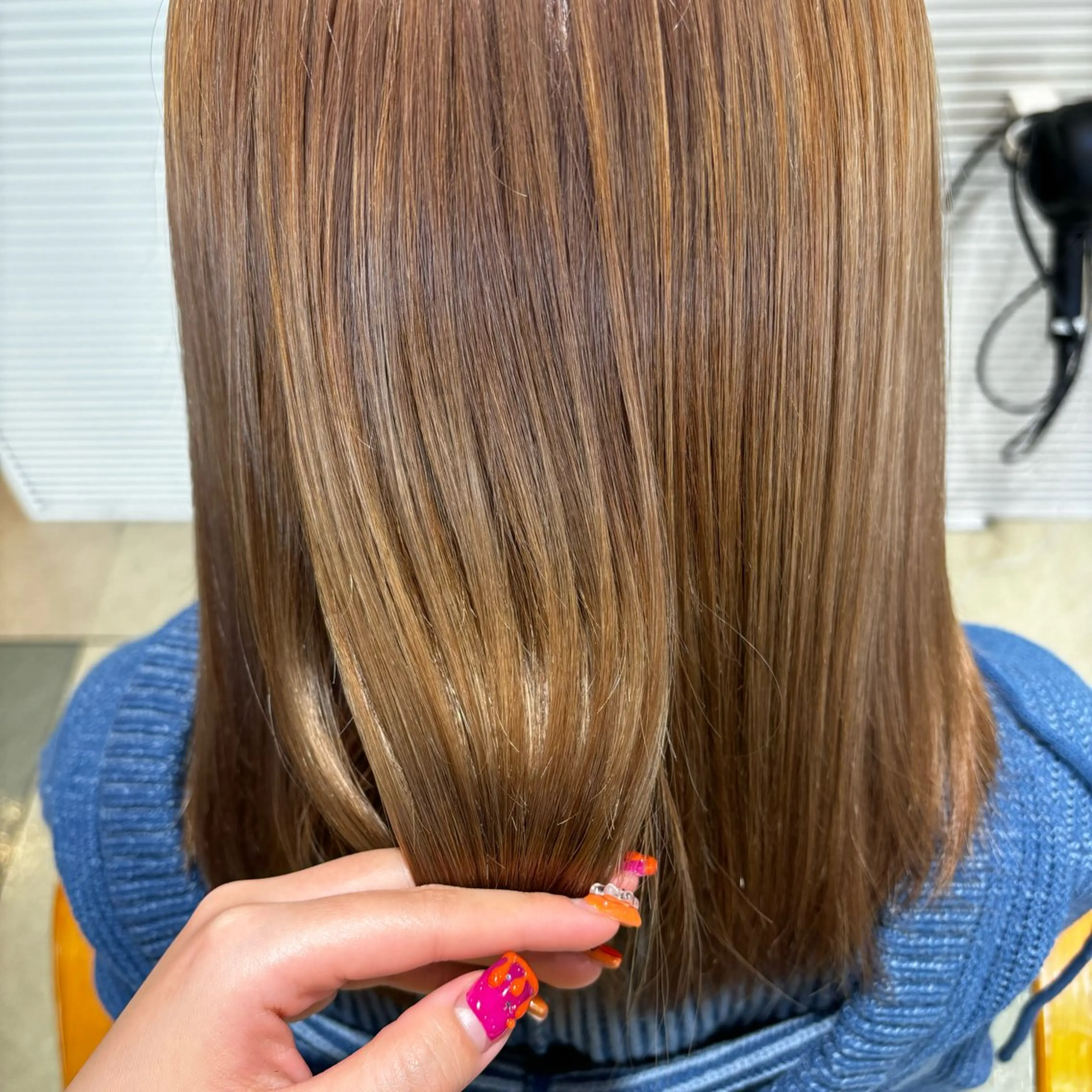 セミロング カラー ベージュカラー ブリーチ 髪質改善 トリートメント 奈那美🌸 韓国ヘア🌸透明感のヘアスタイル