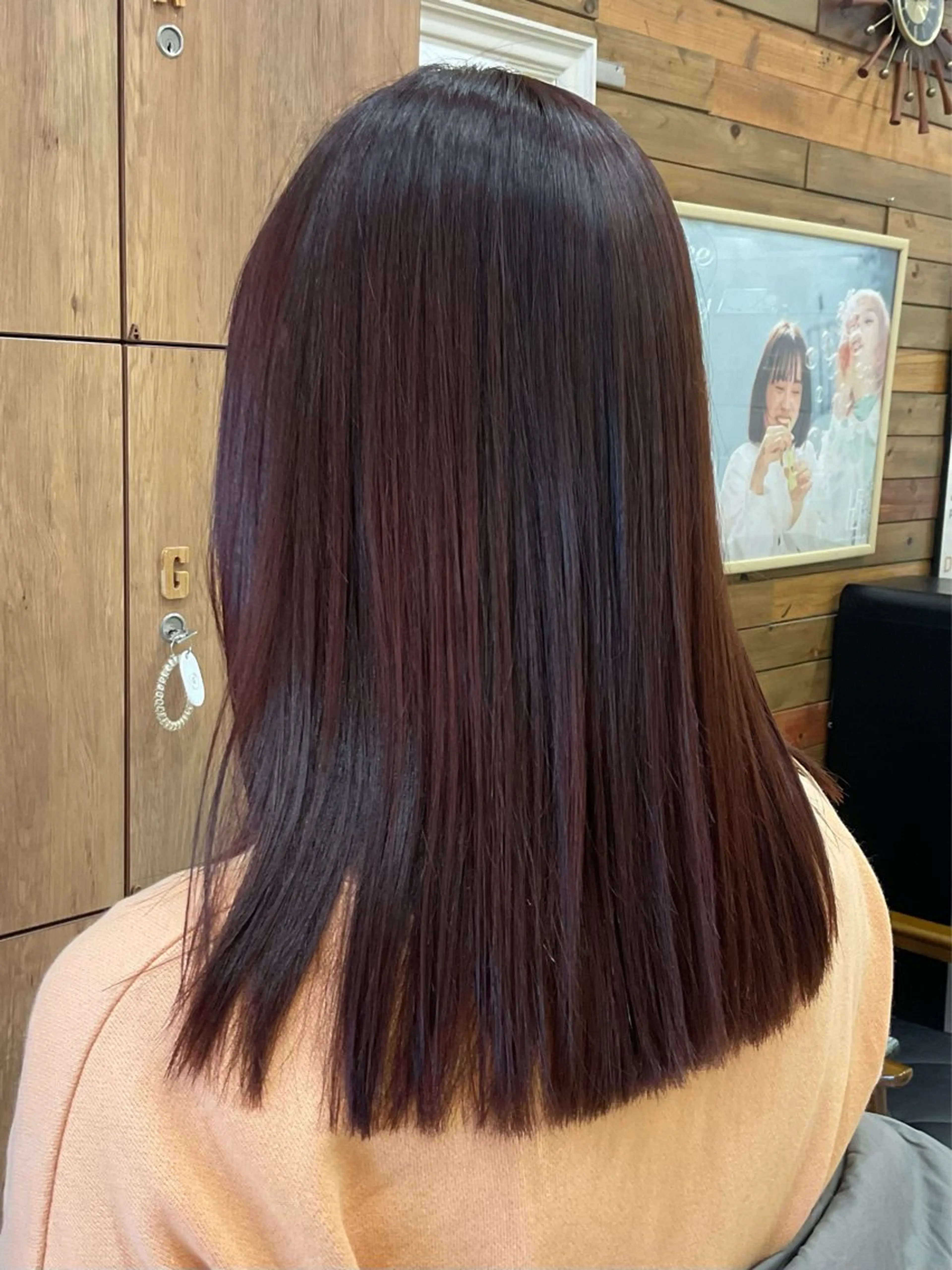 ミディアム ヘアカラー ちぐさ/暖色/ ワンカラー🤍のヘアスタイル