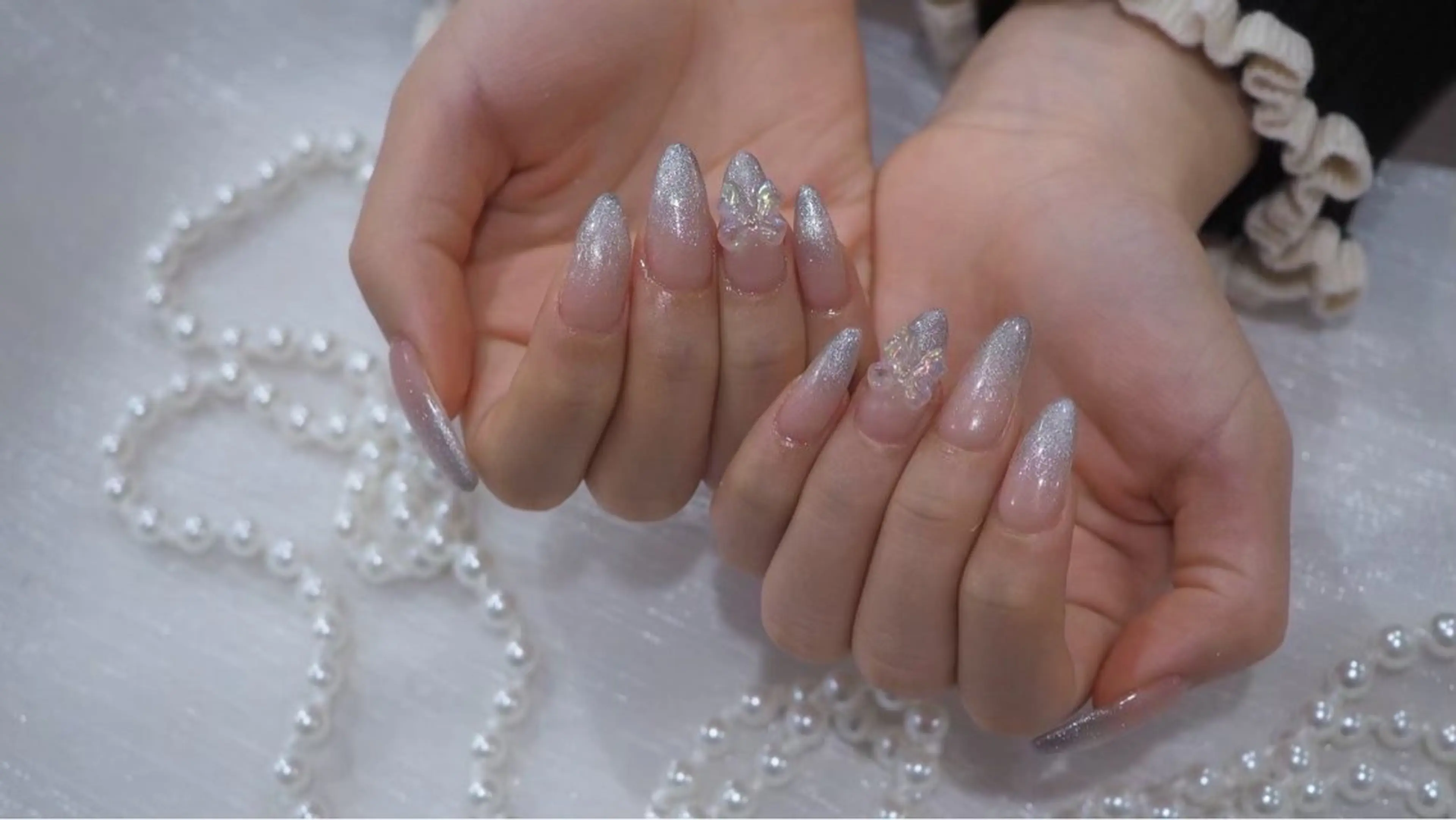 ネイル グラデーション ラメ(グリッター) ラメグラデーション ワンカラーネイル ハンドネイル こいで サキのネイルデザイン