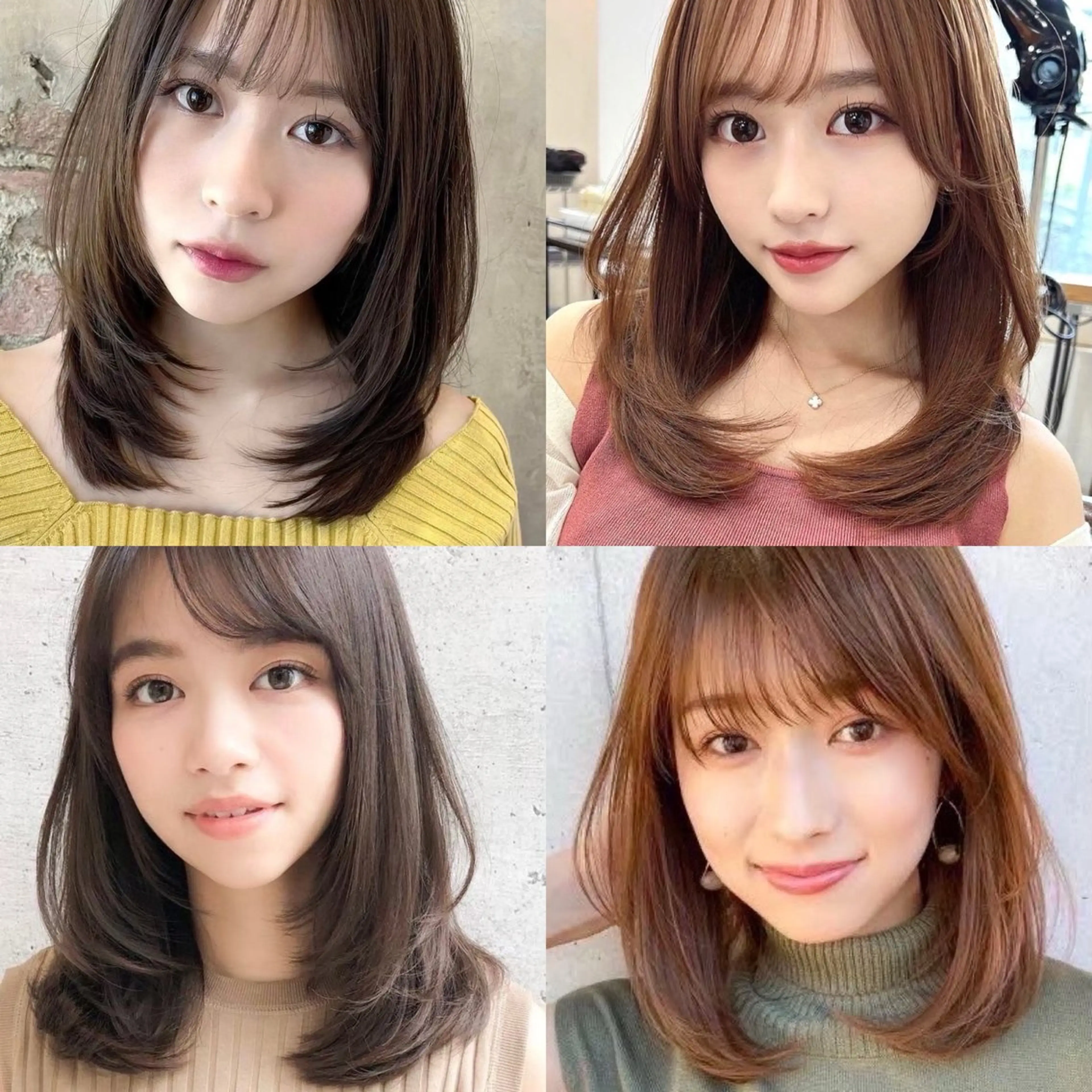 ミディアム レイヤー/髪質改善 /透け感カラー/艶髪のヘアスタイル