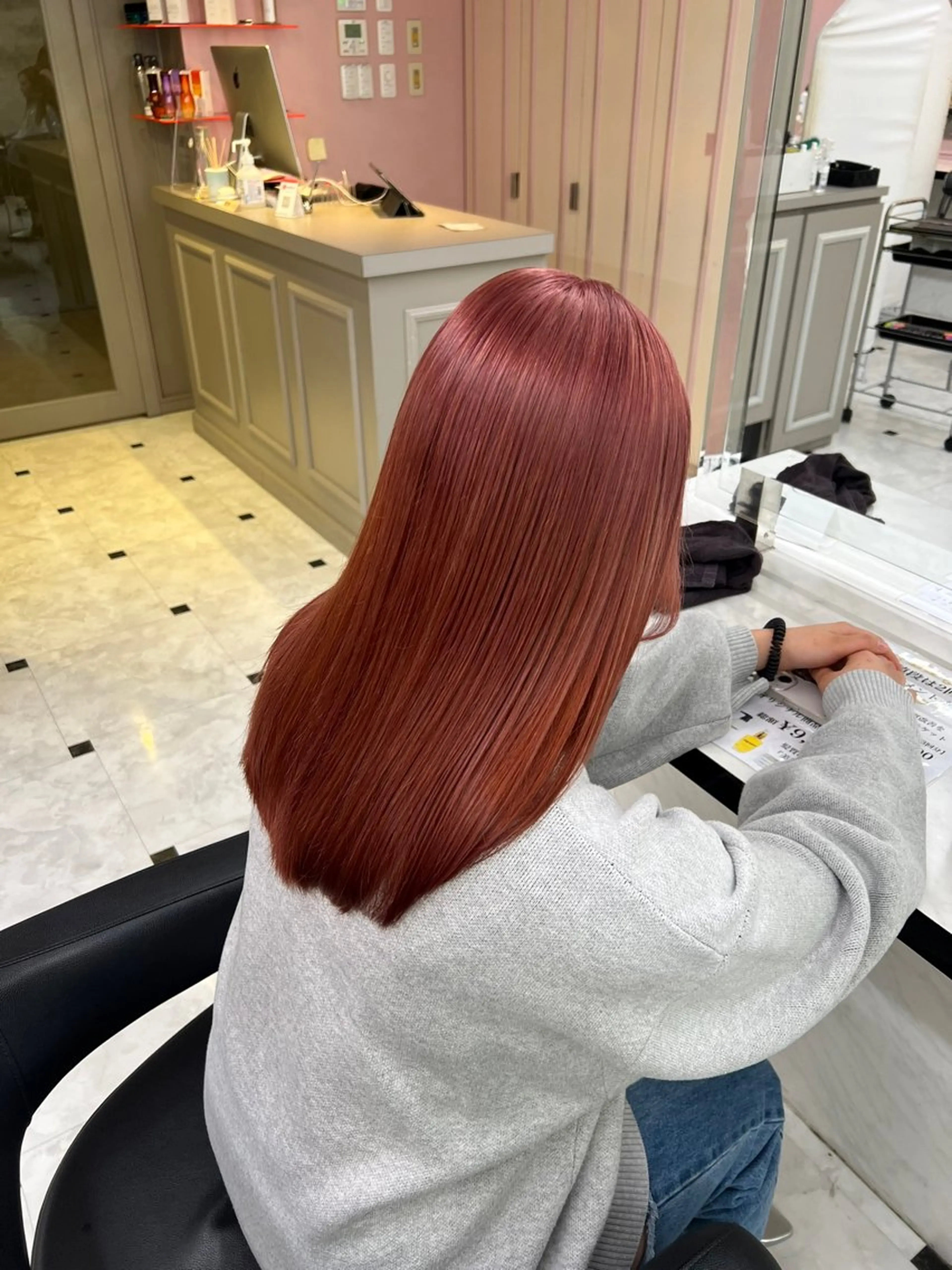 ミディアム ピンクブラウン ピンクラベンダー ヘアカラー トリートメント ヘアセット 愛され暖色♥️モテ 艶髪♥️りなのヘアスタイル