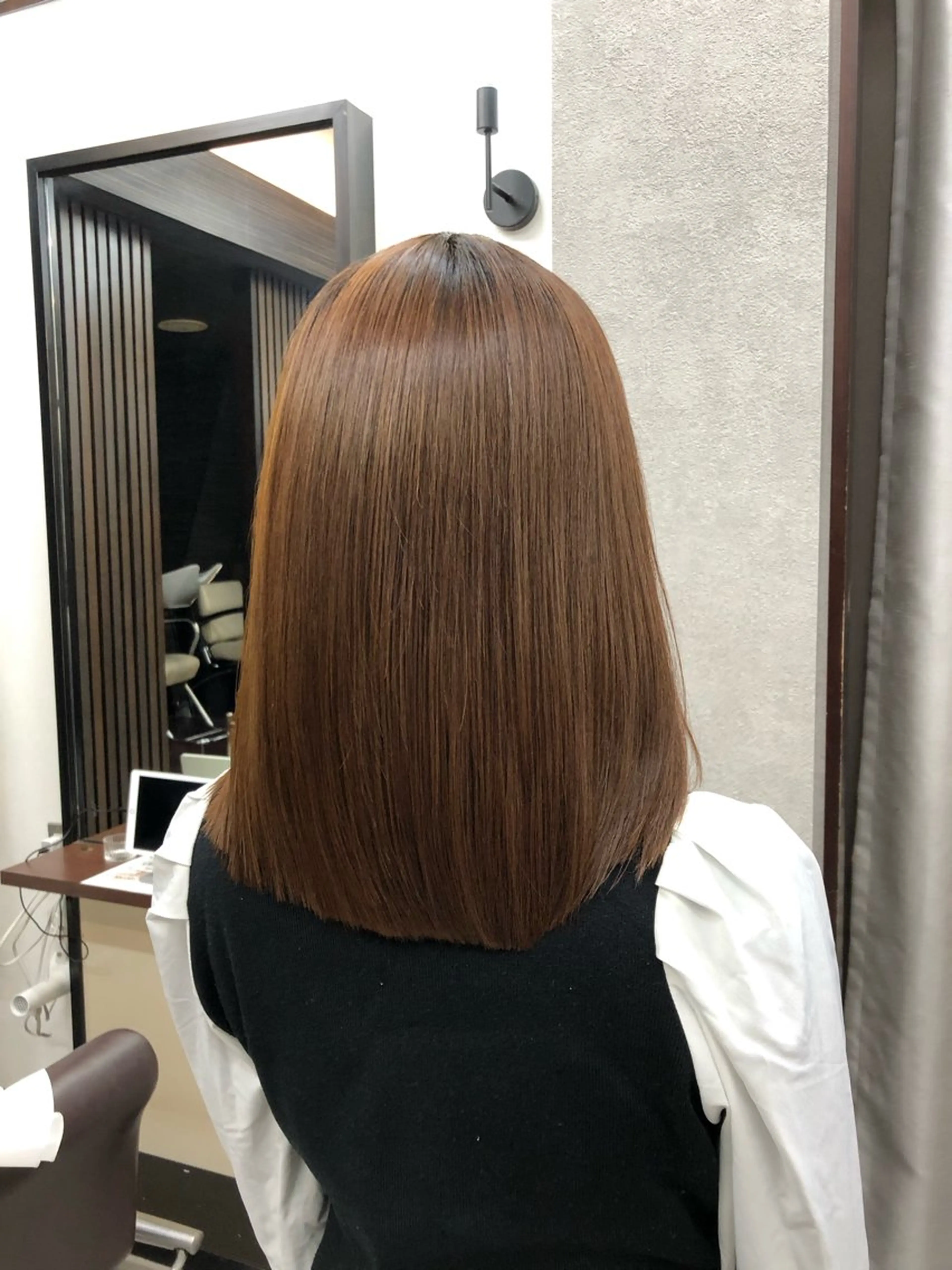 ミディアム パーマ 縮毛矯正 ストレートパーマ SOA FLEAR Tsuyoshiのヘアスタイル