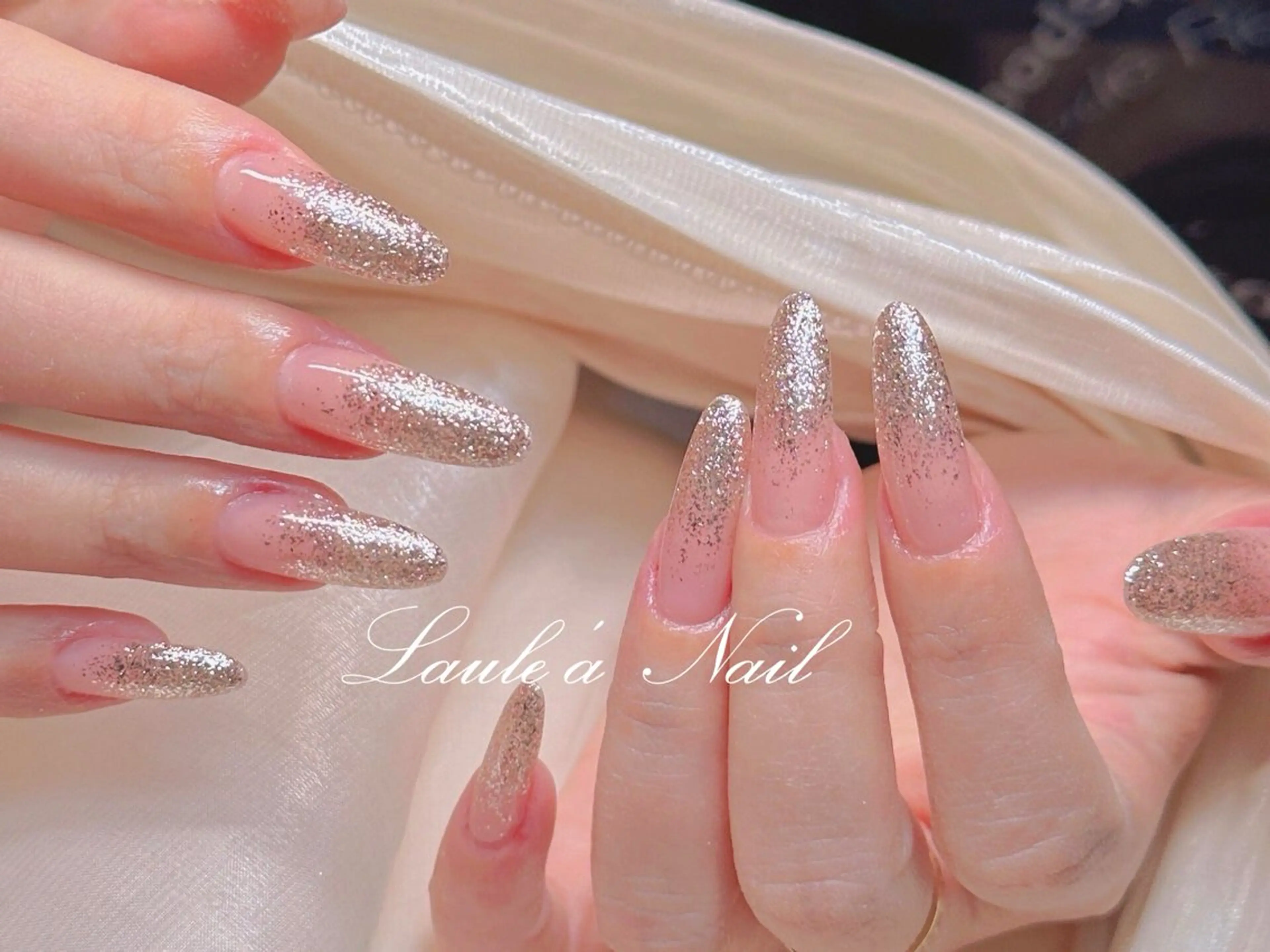 ネイル 長さ出し フレンチネイル キラキラネイル 韓国ネイル マグネットネイル 🌈 Laule'aのネイルデザイン