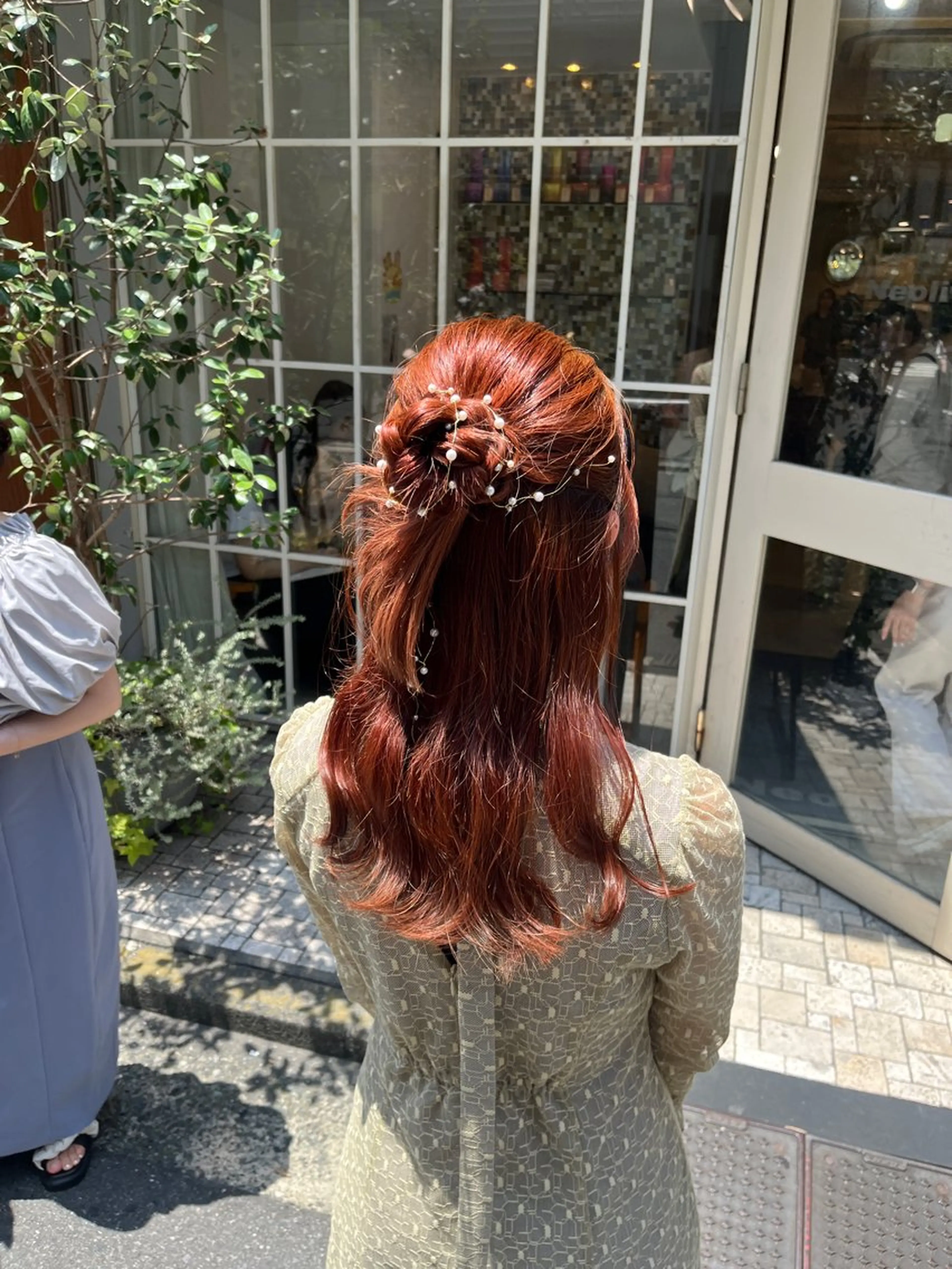 ロング ヘアアレンジ ハーフアップ メンズパーマ/ 横浜/佐藤桃香 🦥のヘアスタイル