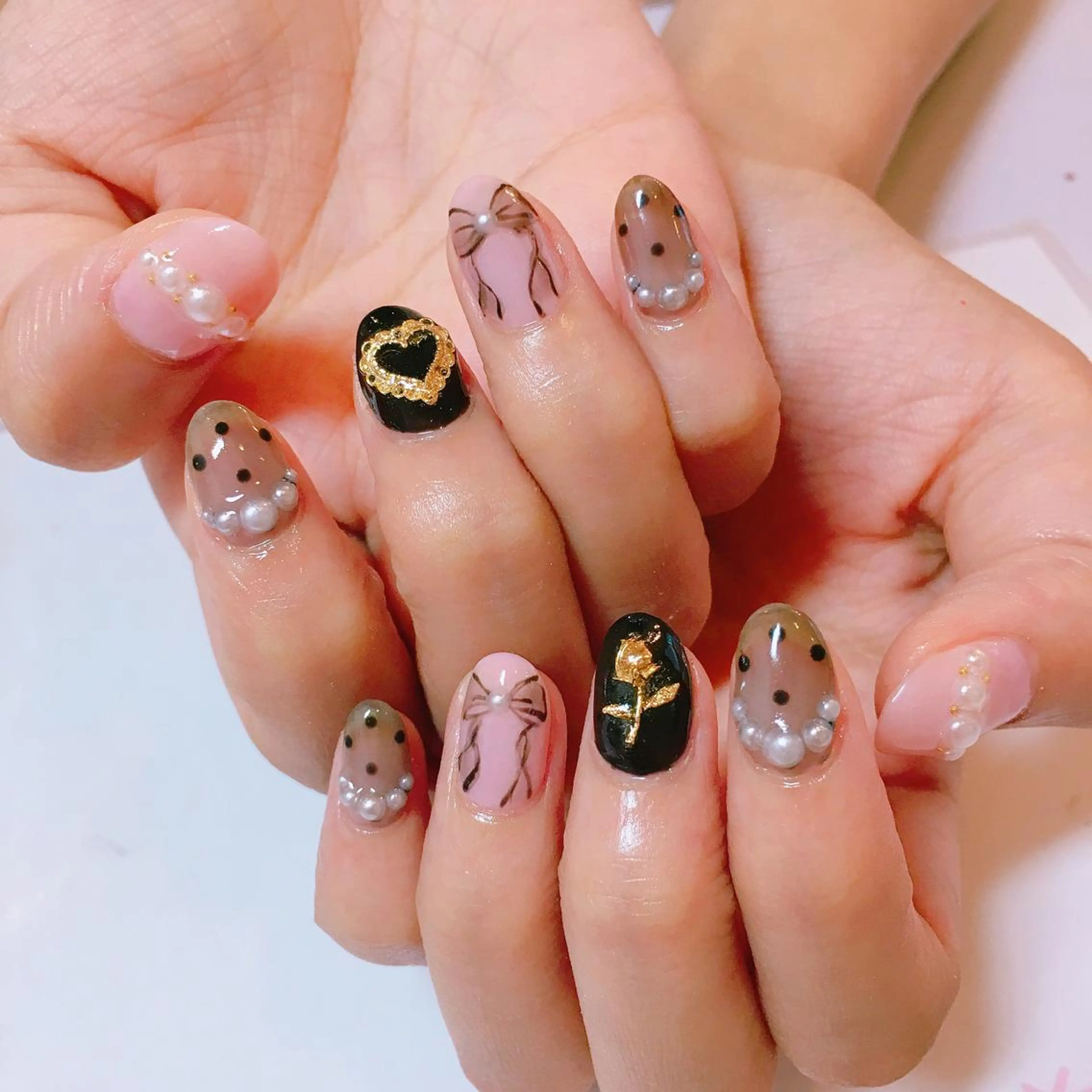 ネイル ハート La neige* yuki 🐩🌙のネイルデザイン