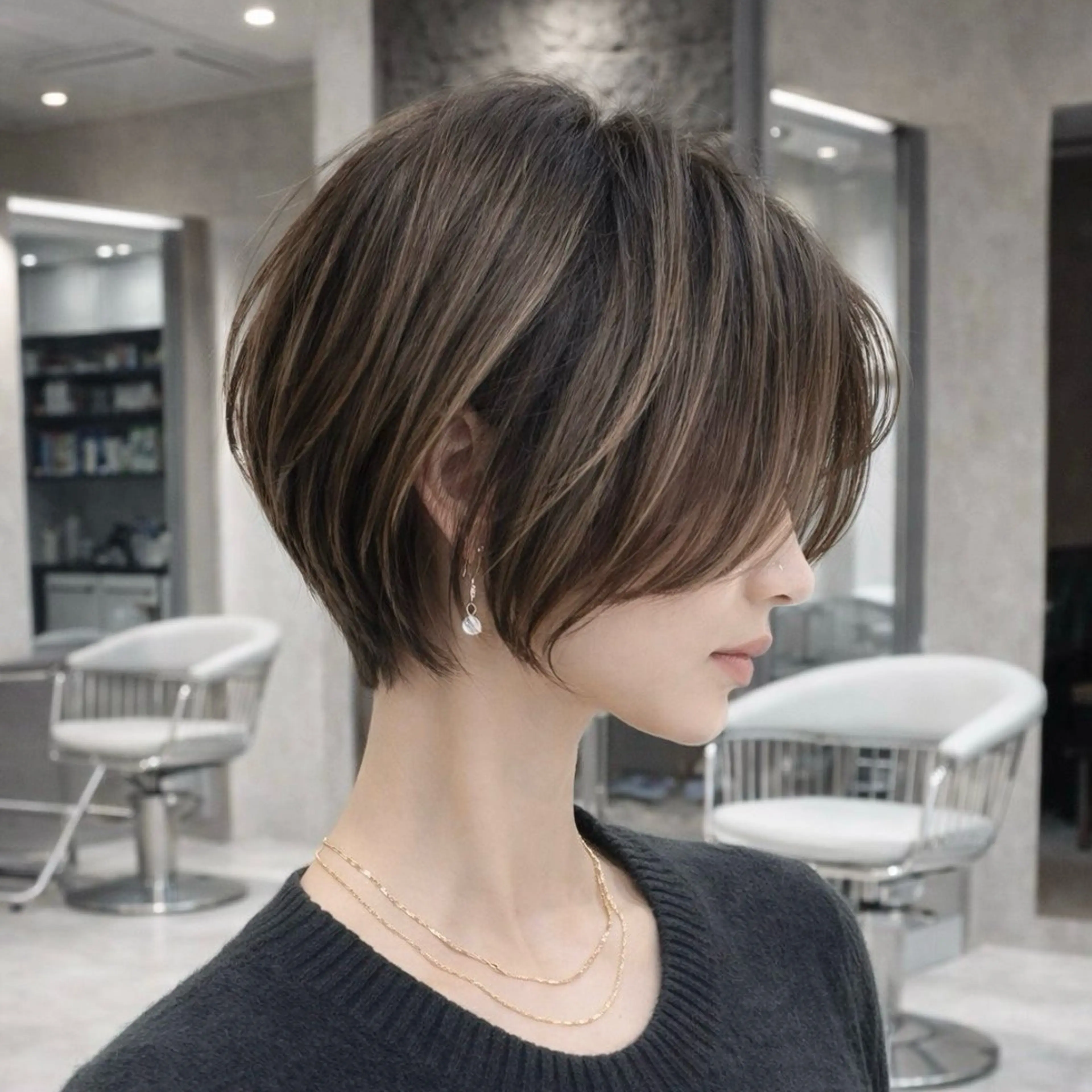 ショート カット ヘアカラー トリートメント ウメダナオヤ/ くびれヘア✨のヘアスタイル