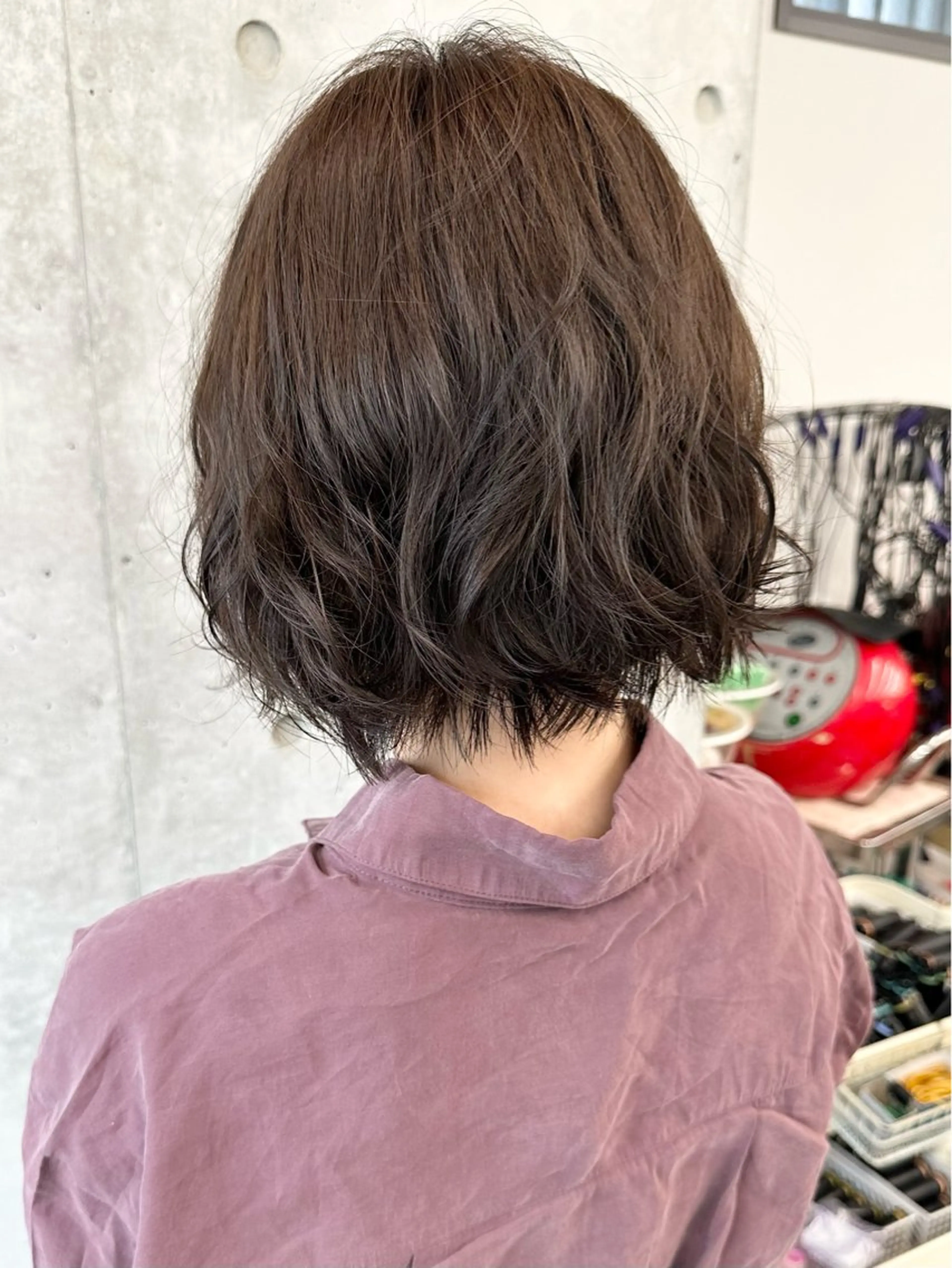 ミディアム パーマ カット パーマ 小顔ボブ/お悩み解決 /ボブパーマ/とういのヘアスタイル