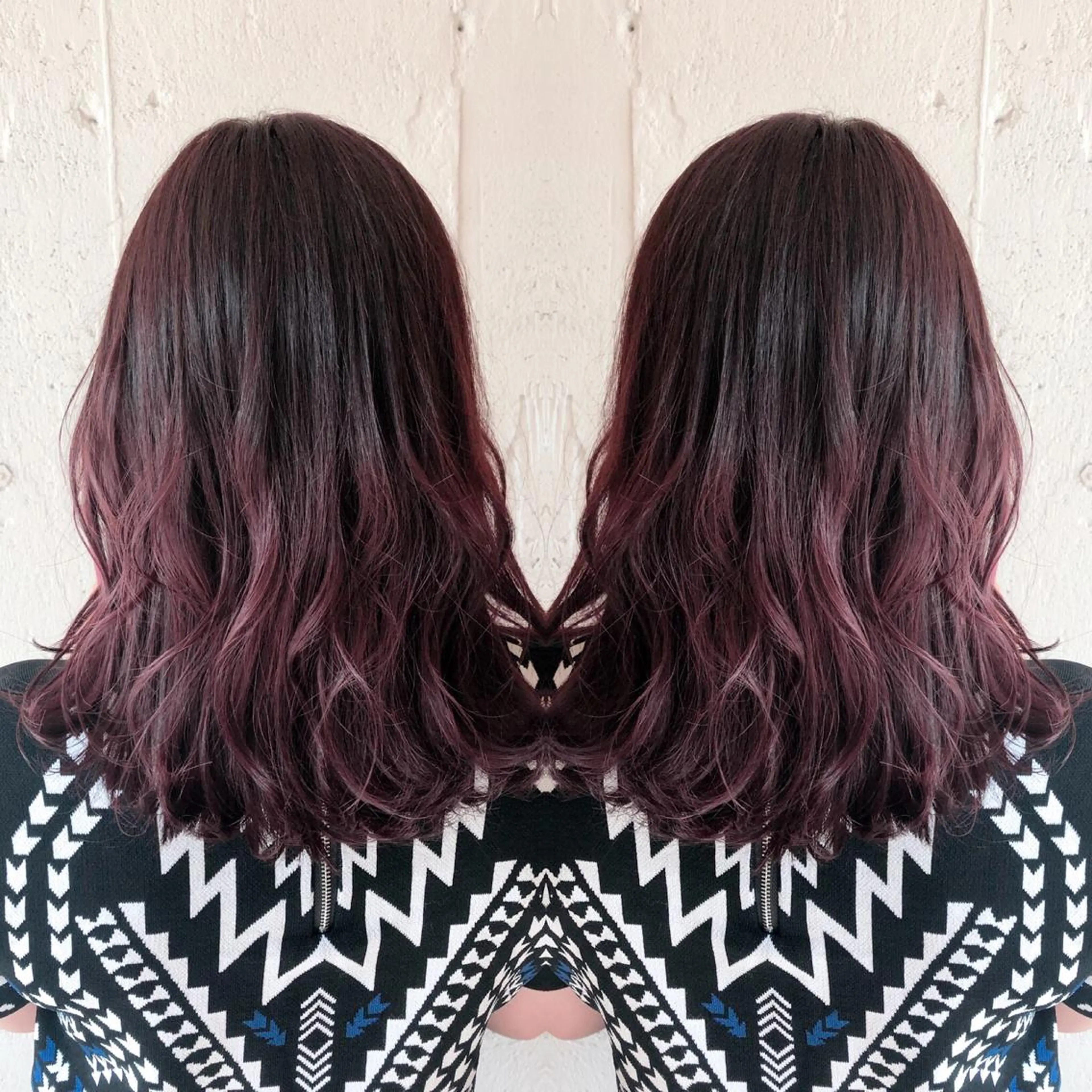 セミロング ヘアカラー トリートメント あらき ちさとのヘアスタイル