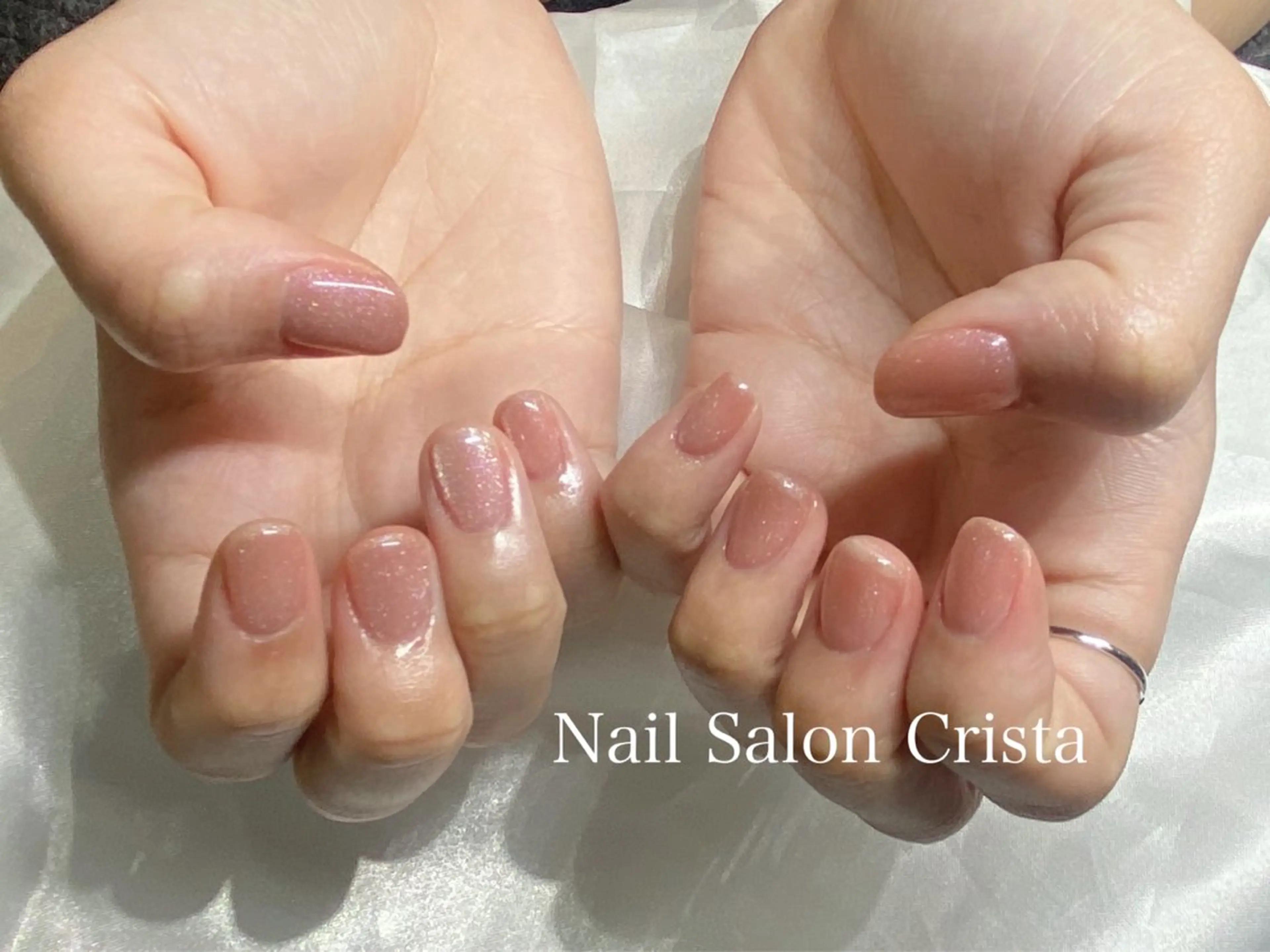ネイル ジェルネイル マグネットネイル パラジェル ピンク ハンドネイル CRISTA所属・CRISTA MOMOのネイルデザイン