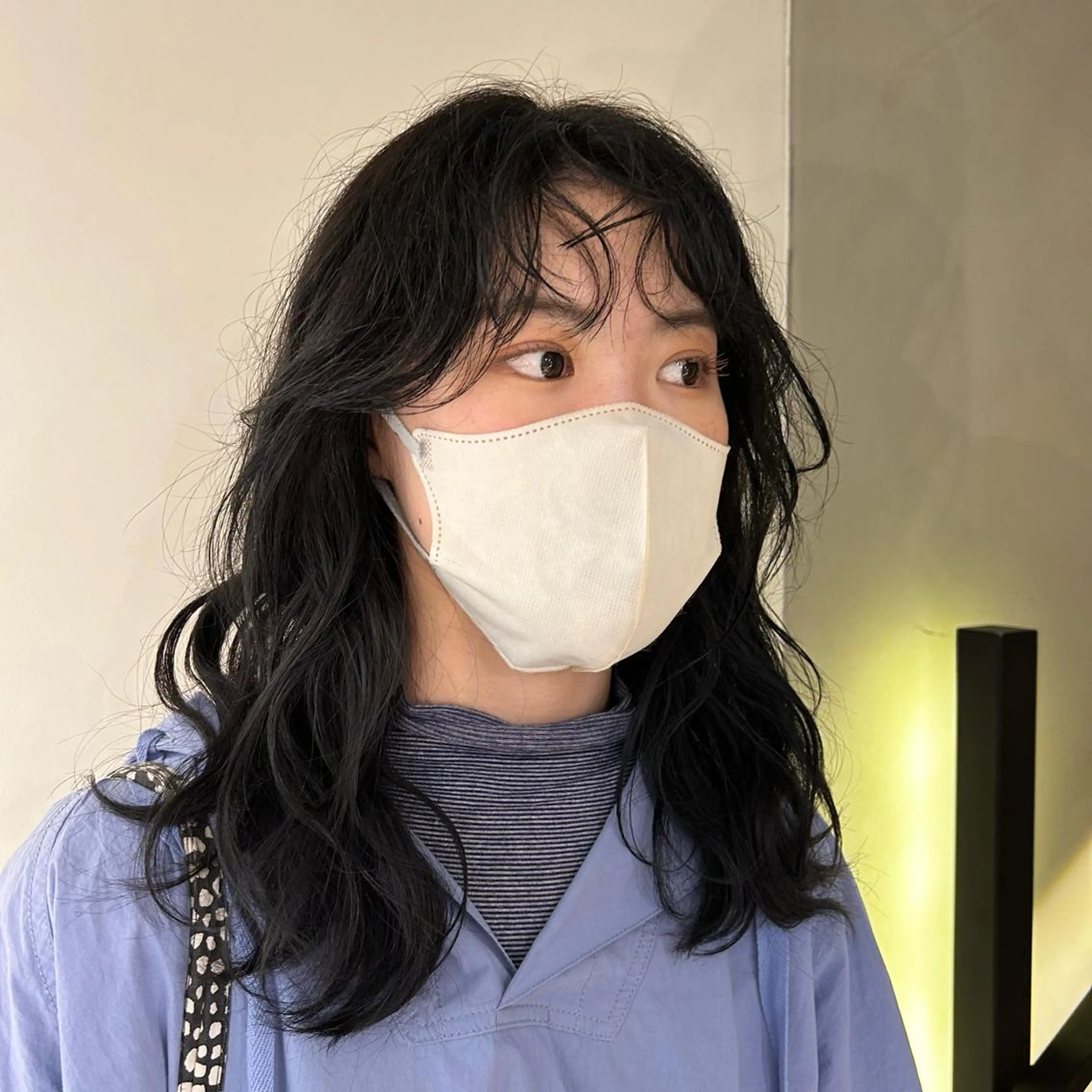 ミディアム カラー 黒髪 ブルーカラー ブルーブラック 透明感カラー SHINDO MIYUのヘアスタイル