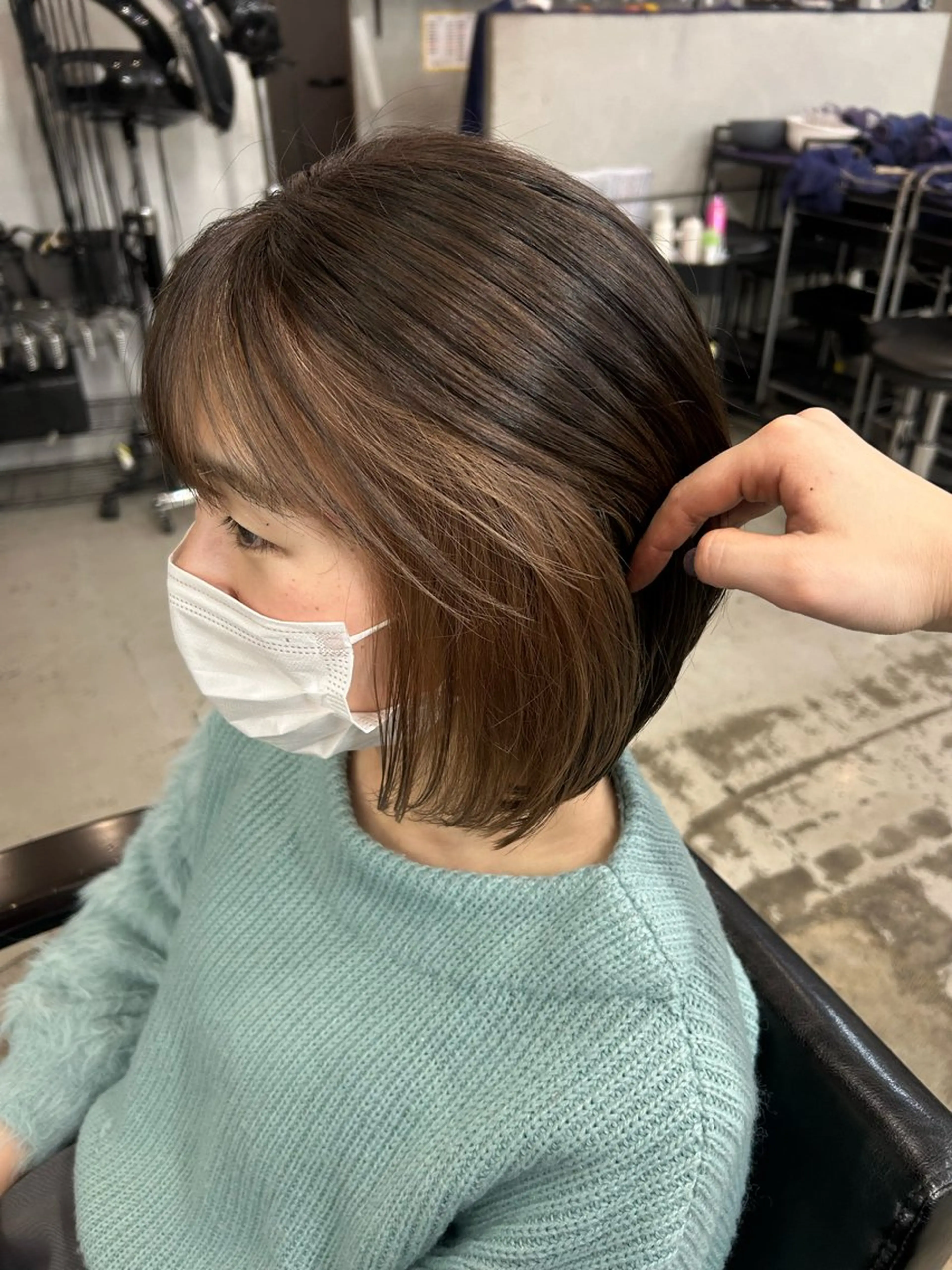 ミディアム ヘアカラー 山中 望緒のヘアスタイル