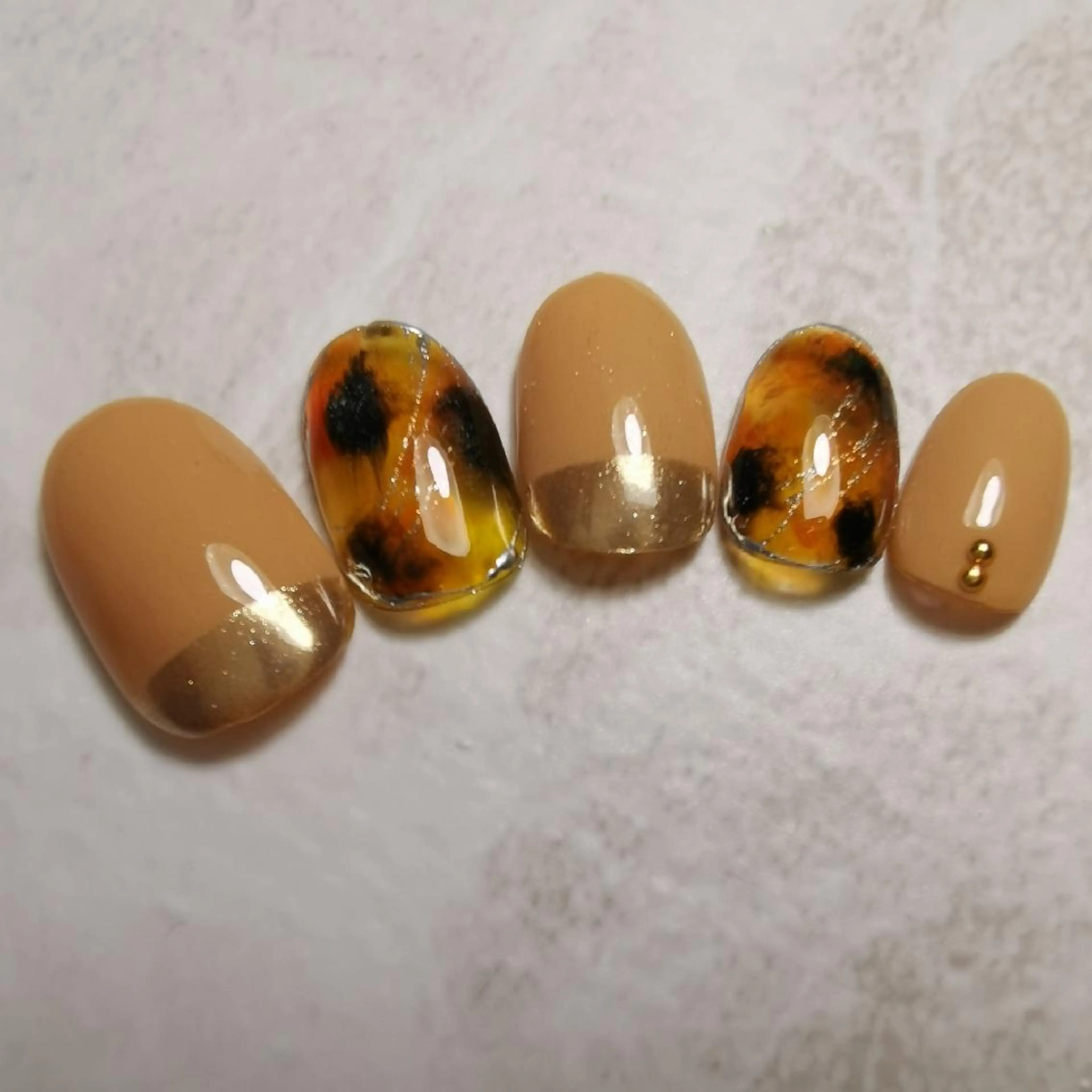 ネイル べっ甲ネイル フレンチネイル ミラーネイル ハンドネイル reve あやののネイルデザイン