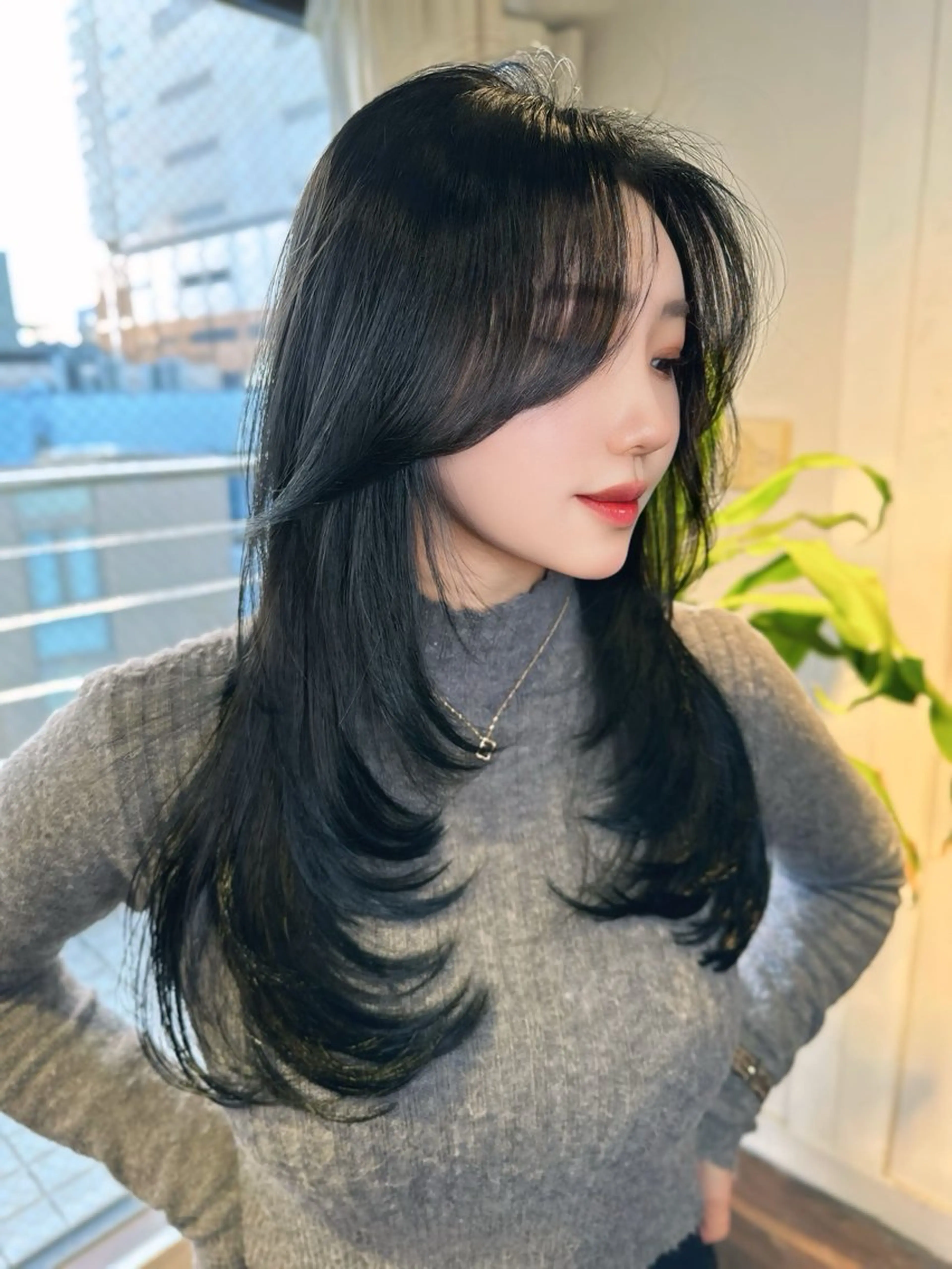 ロング カラー 髪質改善 レイヤーカット トリートメント カット ヘアカラー トリートメント ワンホン/エクステ ケラチン/Kaitoのヘアスタイル