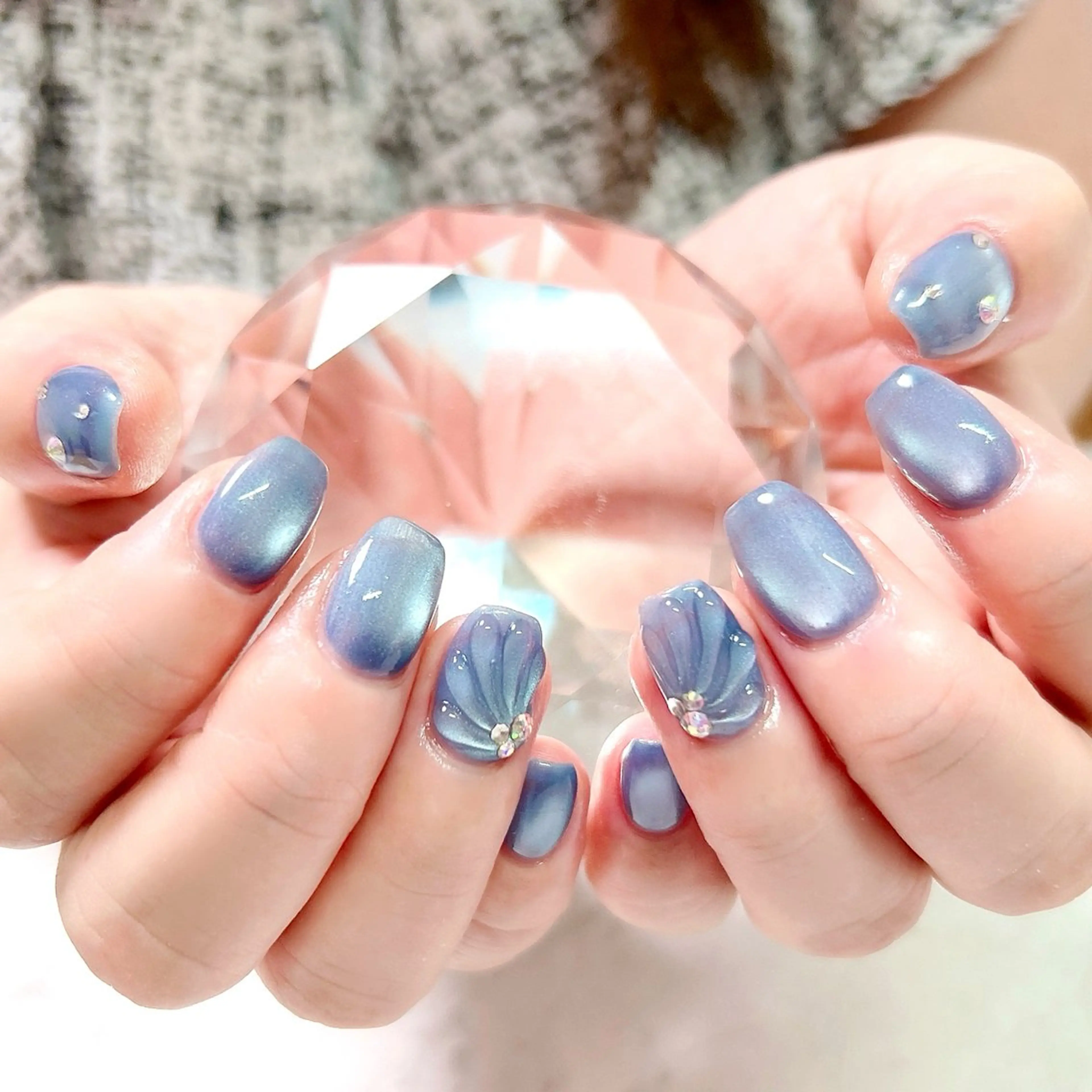 ネイル アートネイル マグネットネイル 夏ネイル private salon Reiのネイルデザイン