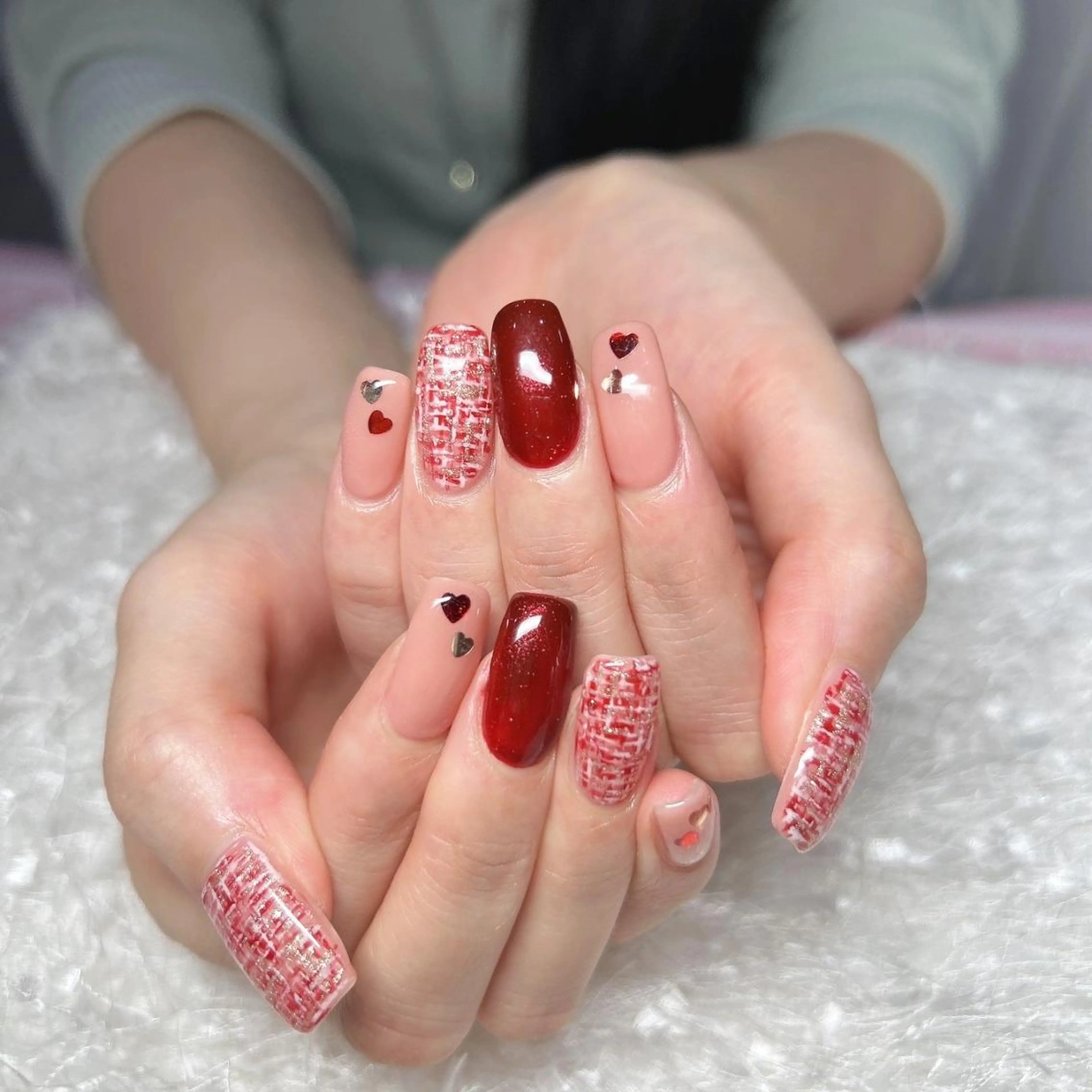 ネイル オーロラネイル 長さ出し フレンチネイル ジェルネイル グラデーション ハンドネイル Nail&eye Belire 新宿のネイルデザイン