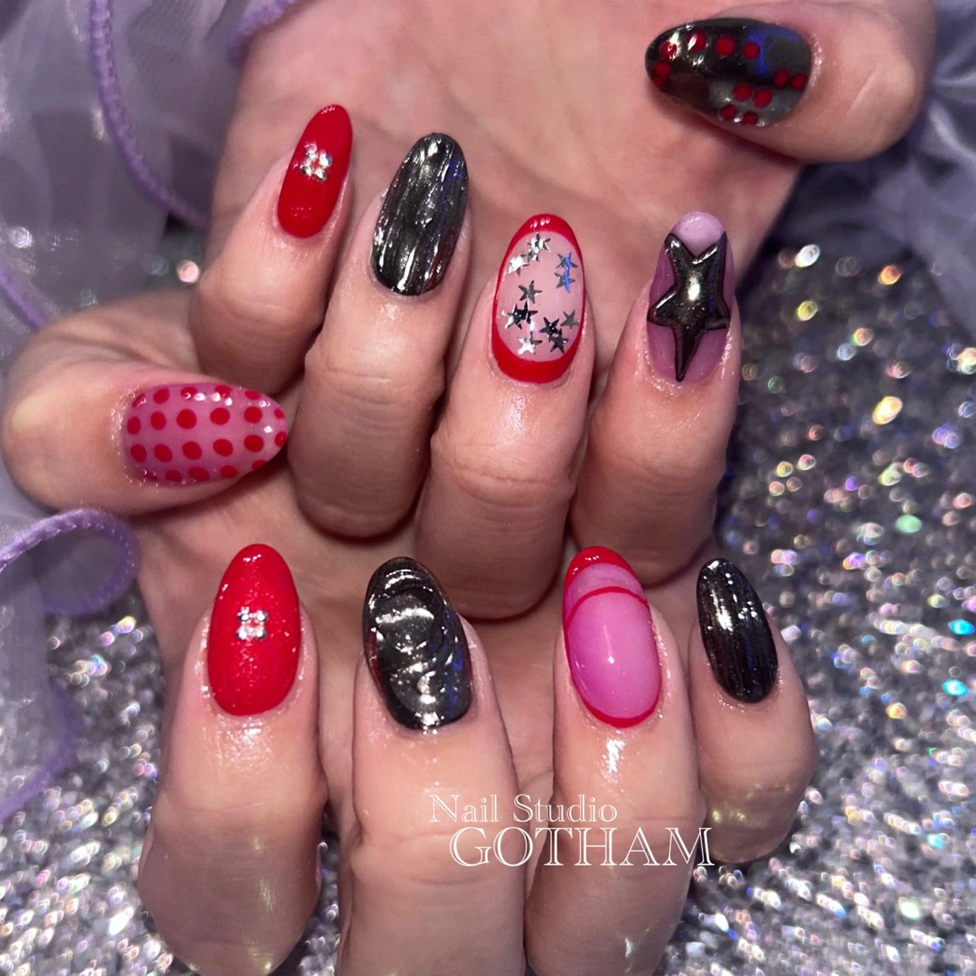 ネイル ハンドネイル 高円寺駅からすぐ🌈 ネイルGOTHAMのネイルデザイン