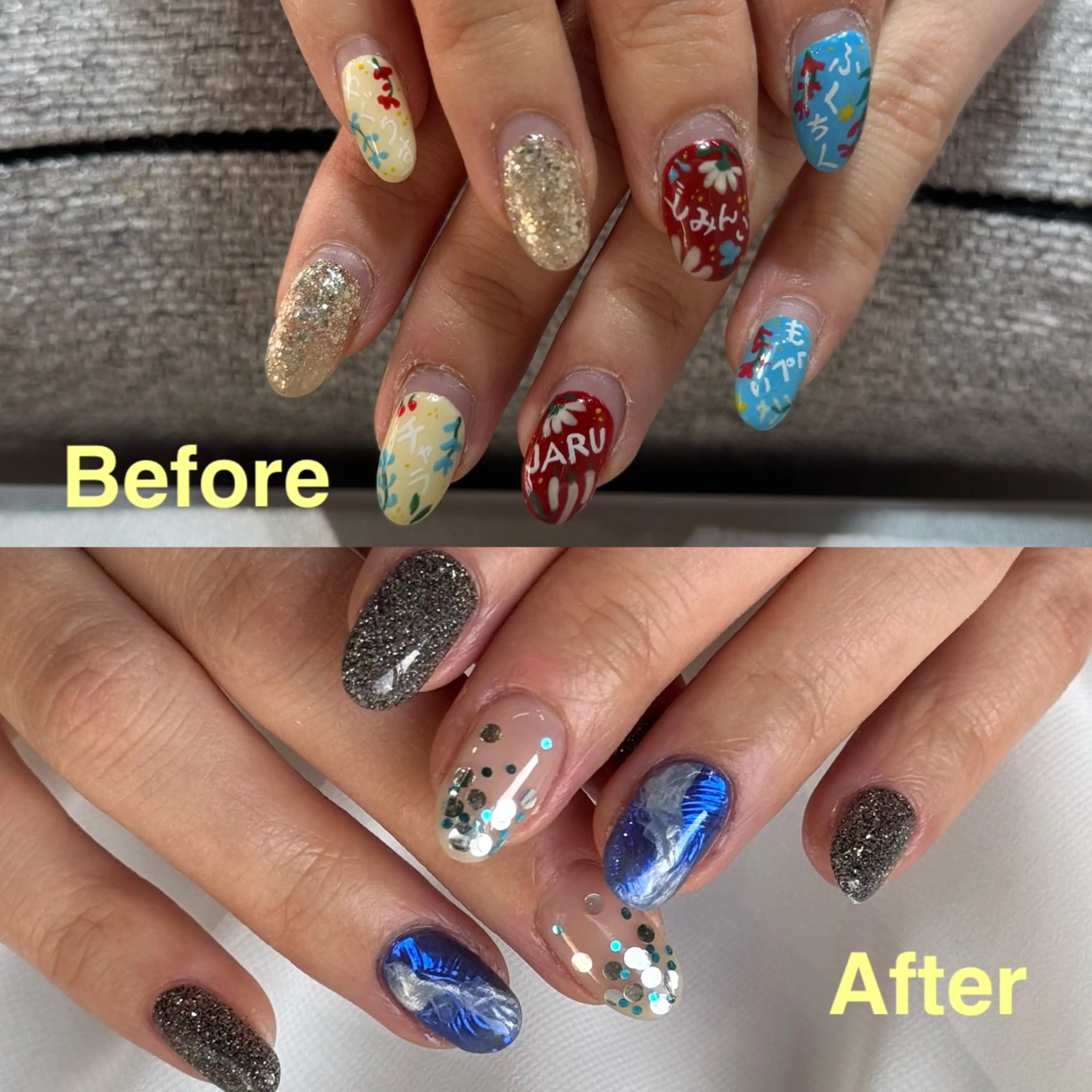 ネイル ブルー ハンドネイル HARUKA ネイリスト福岡/薬院のネイルデザイン