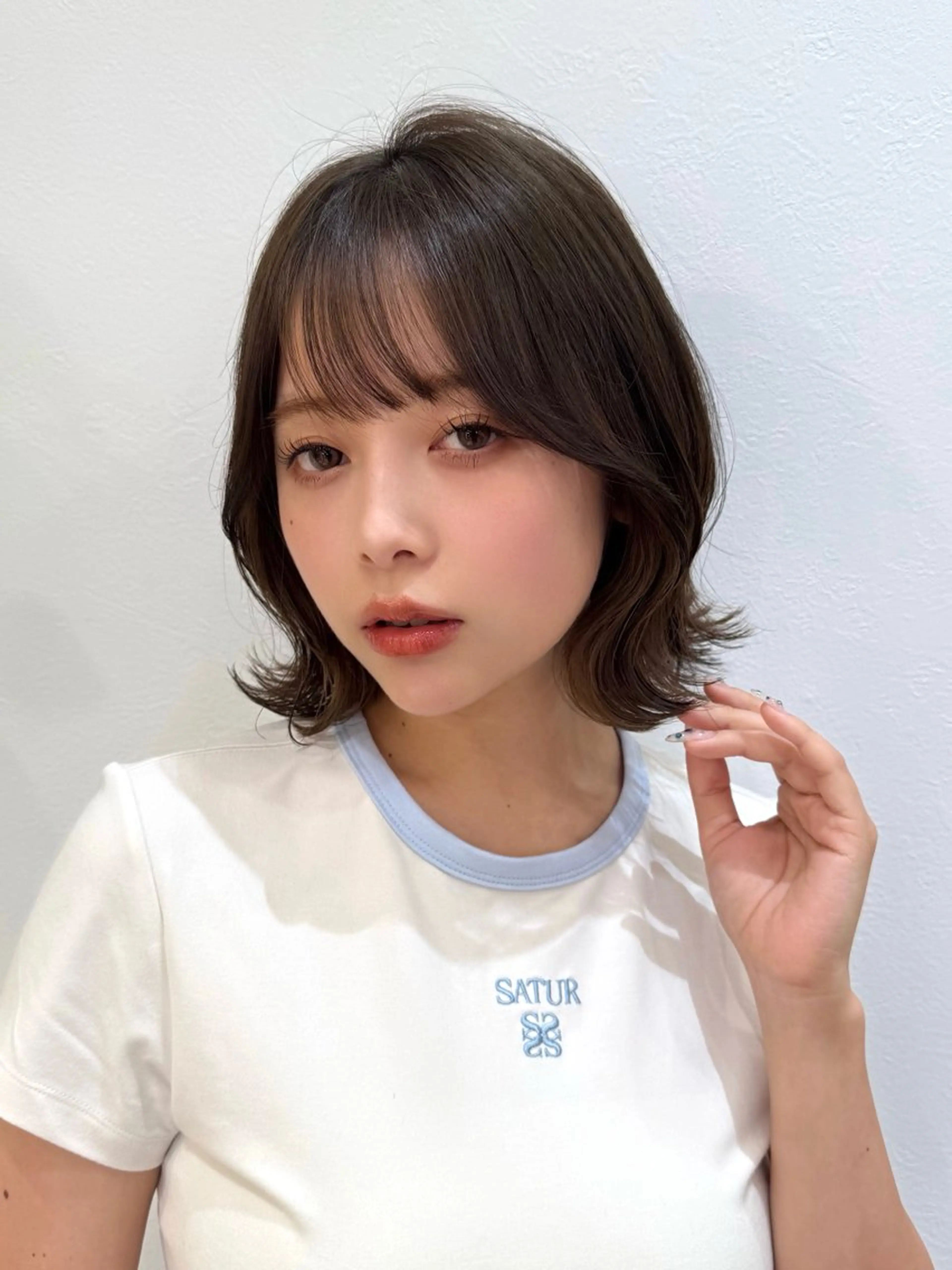 ミディアム カット ヘアカラー トリートメント 新宿/髪質改善/ボブ 韓国レイヤー大重聖斗のヘアスタイル