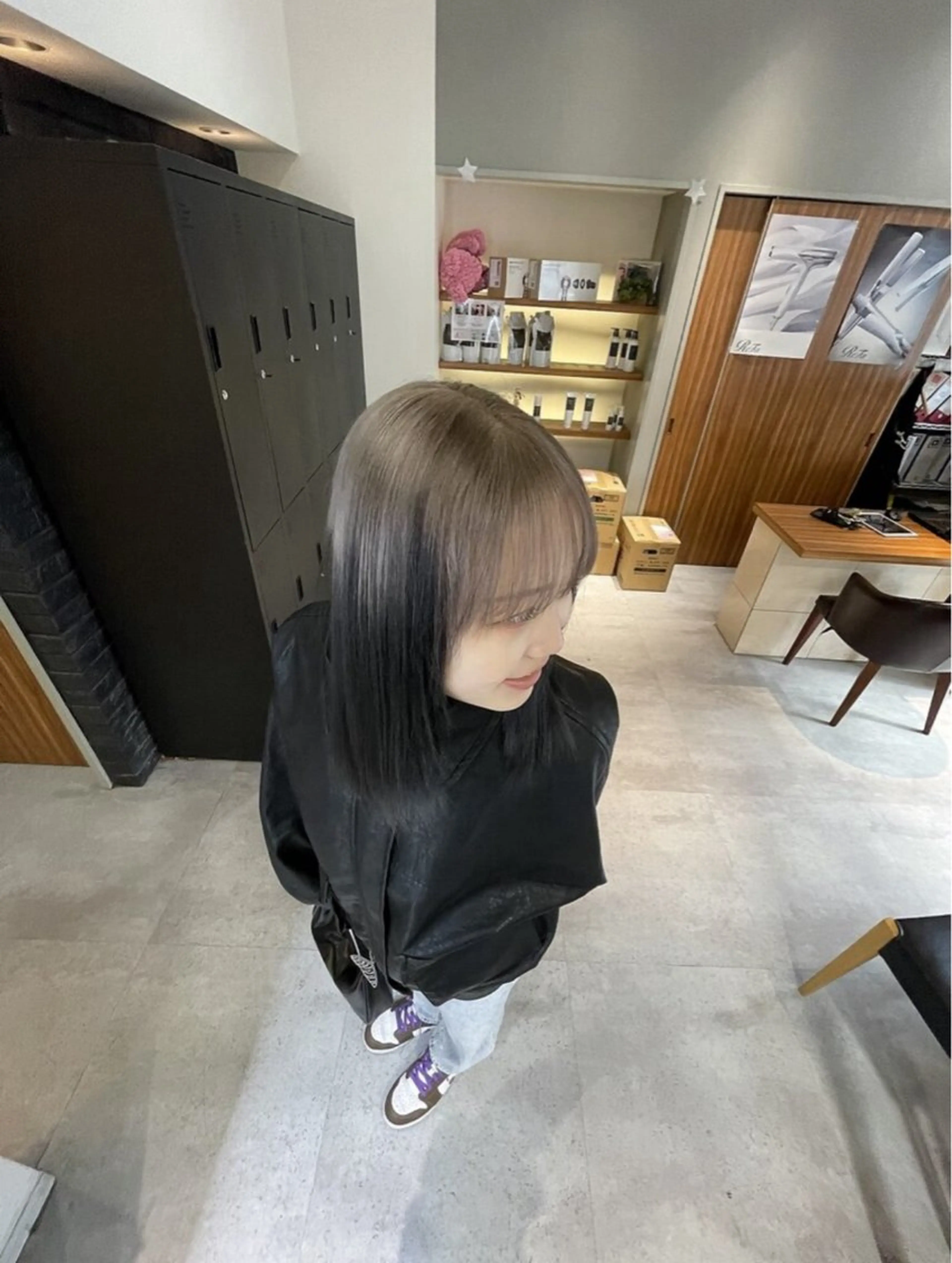 カラー ベージュカラー 黒髪 ブリーチカラー 🦋RANA🦋のヘアスタイル