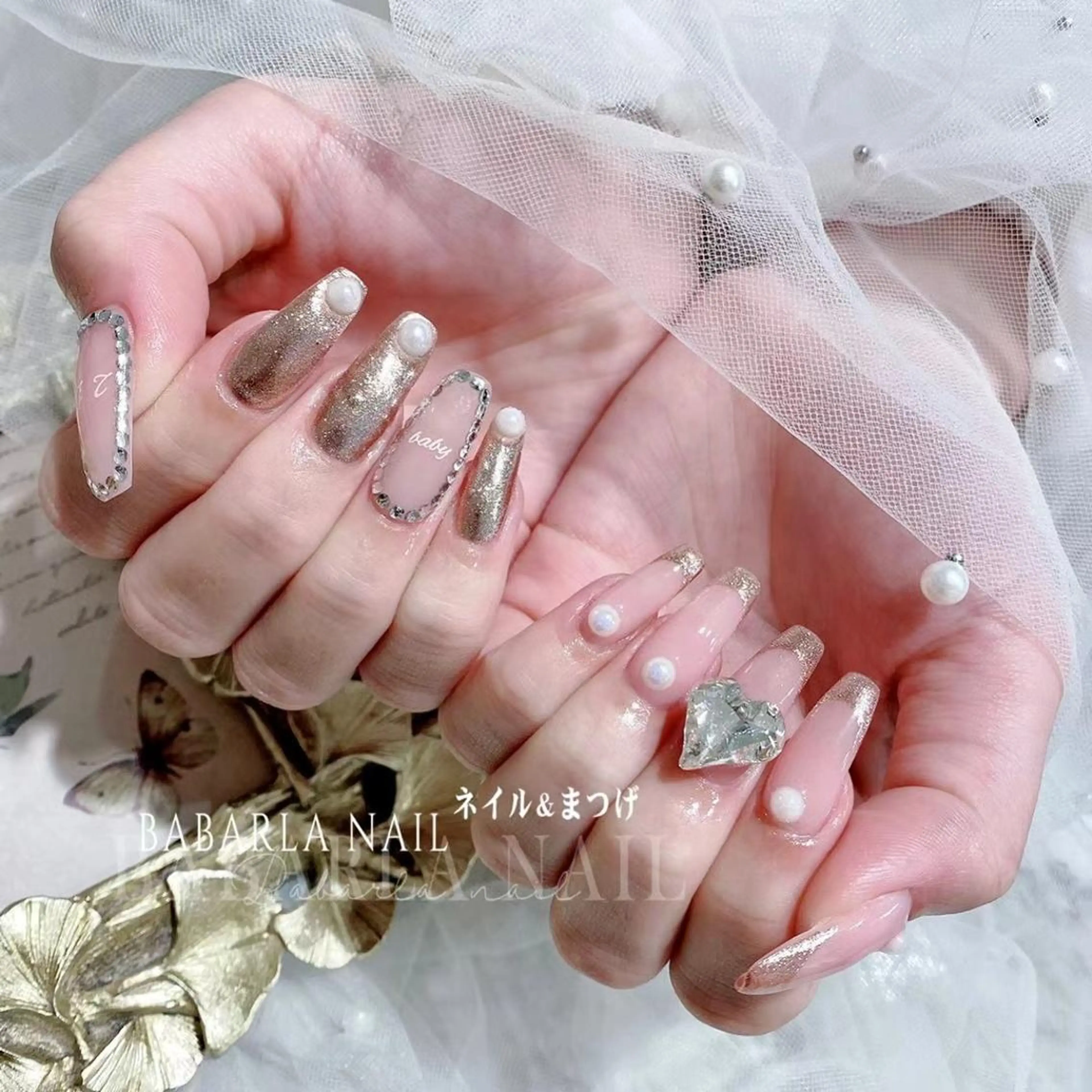 ネイル アートネイル ハート Babarla Nailのネイルデザイン