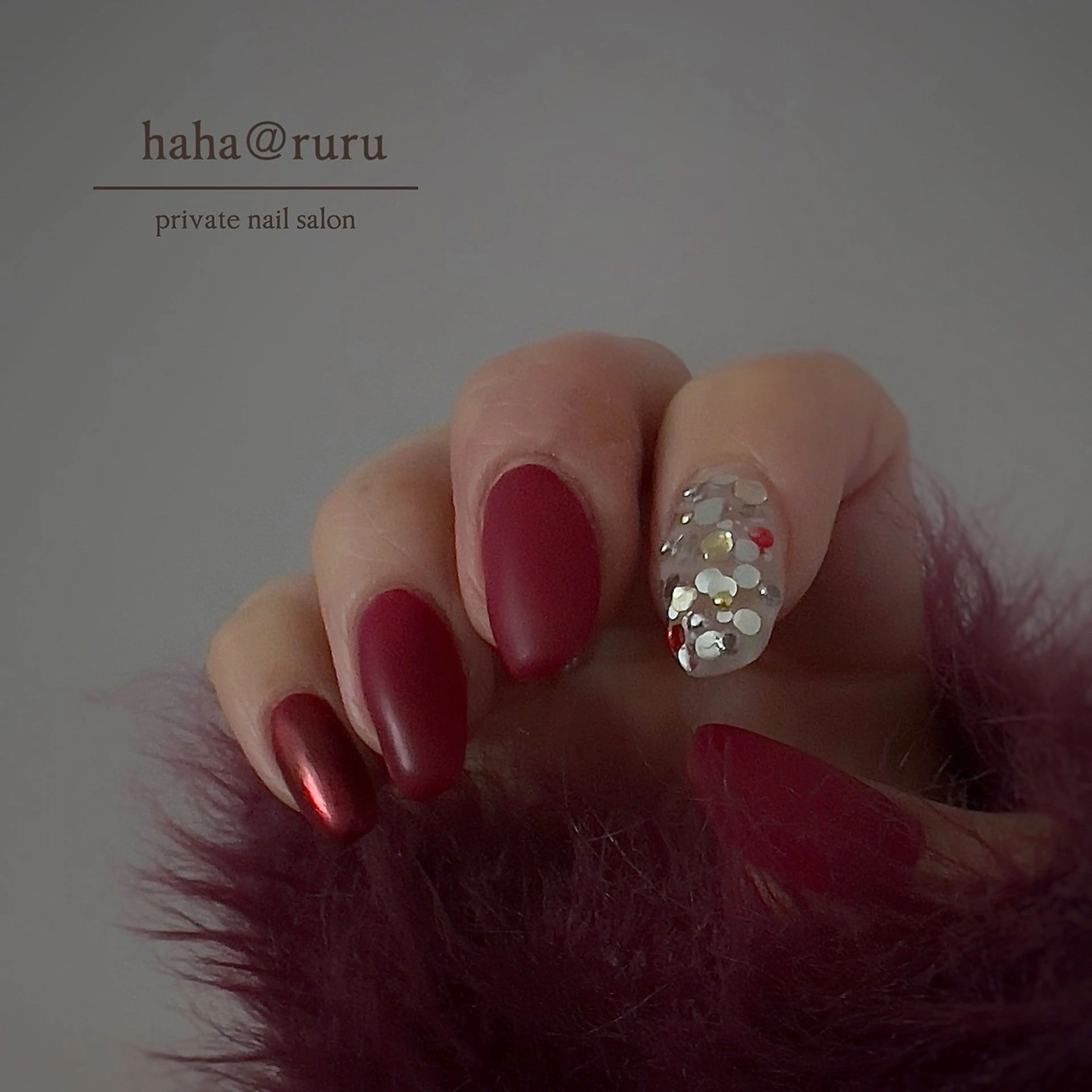ネイル ボルドー ハンドネイル haha@ ruruのネイルデザイン