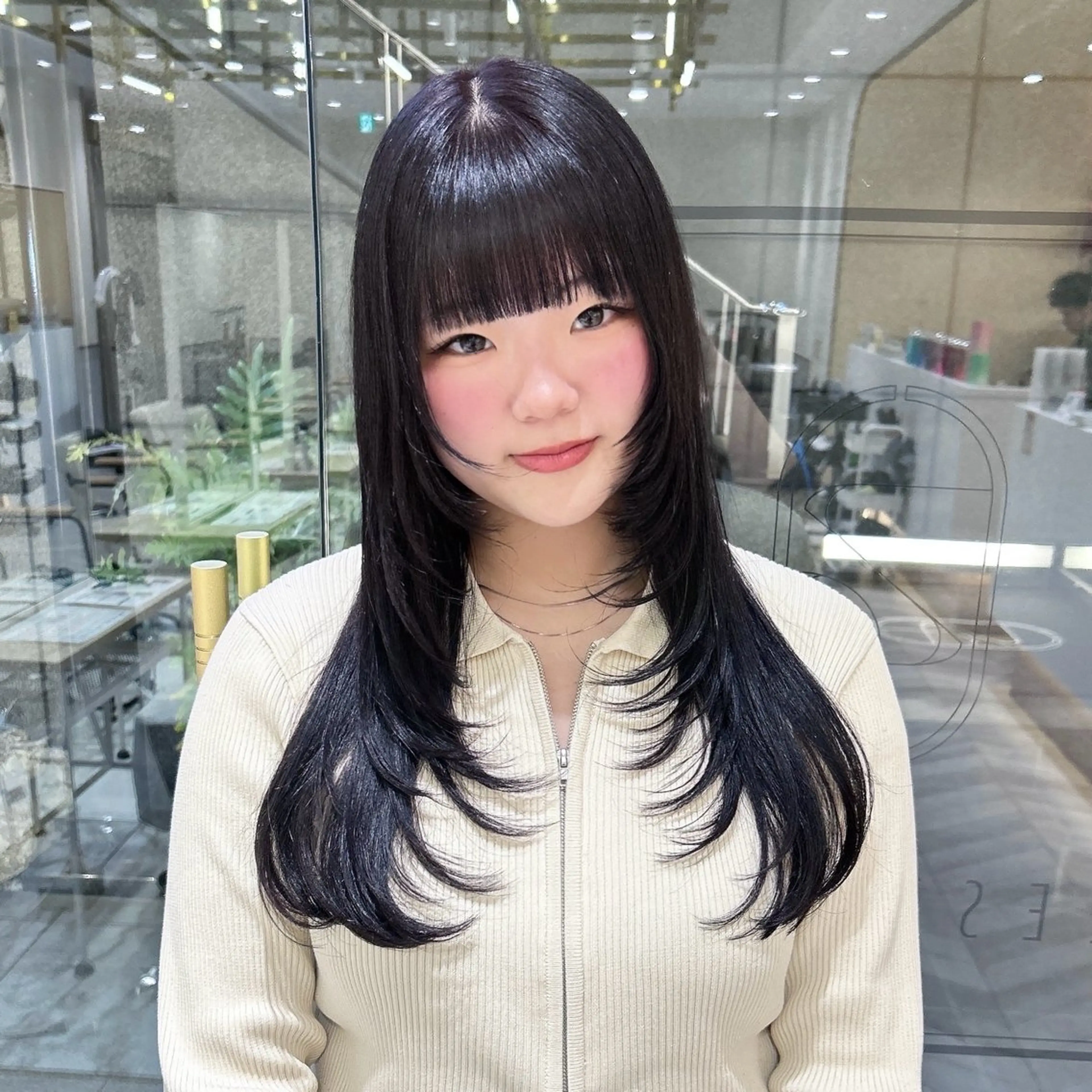 ロング カラー ディープラベンダー ラベンダーカラー レイヤーカット カット ヘアカラー トリートメント 🇰🇷レイヤー/ト レンドまつげ🎀ミキのマツエク・マツパデザイン